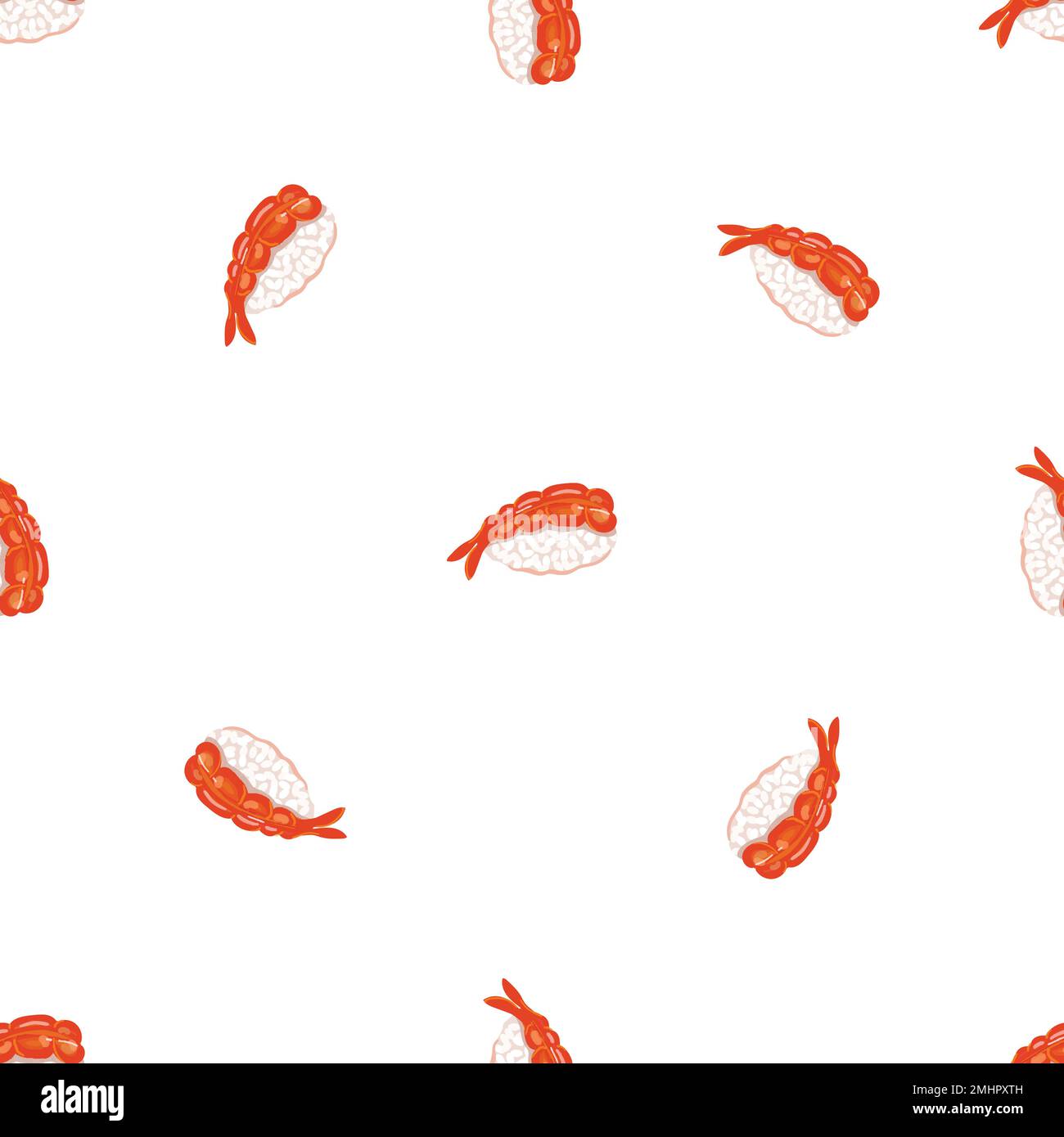 Shrimp Sushi Pattern Seamless Vector Stock Vector Image And Art Alamy