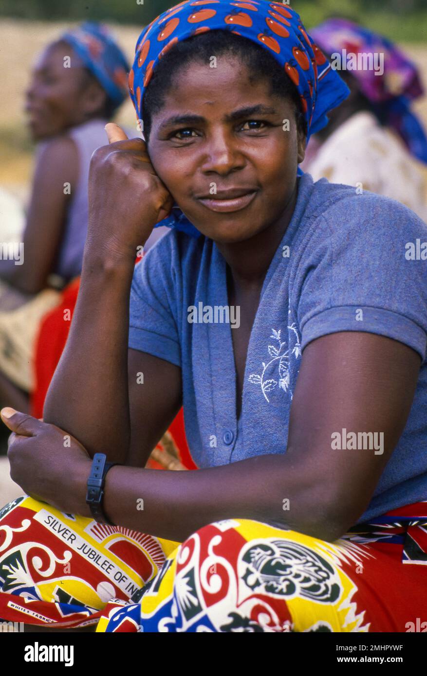 Zambia, Lusaka. Woman at market. Stock Photo