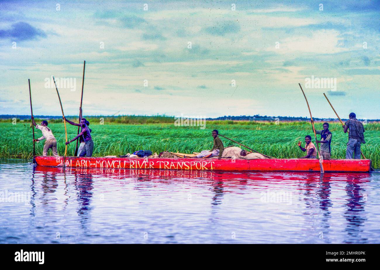 Zambia, Western-Province Kai Aru - Mongu river transport. Stock Photo