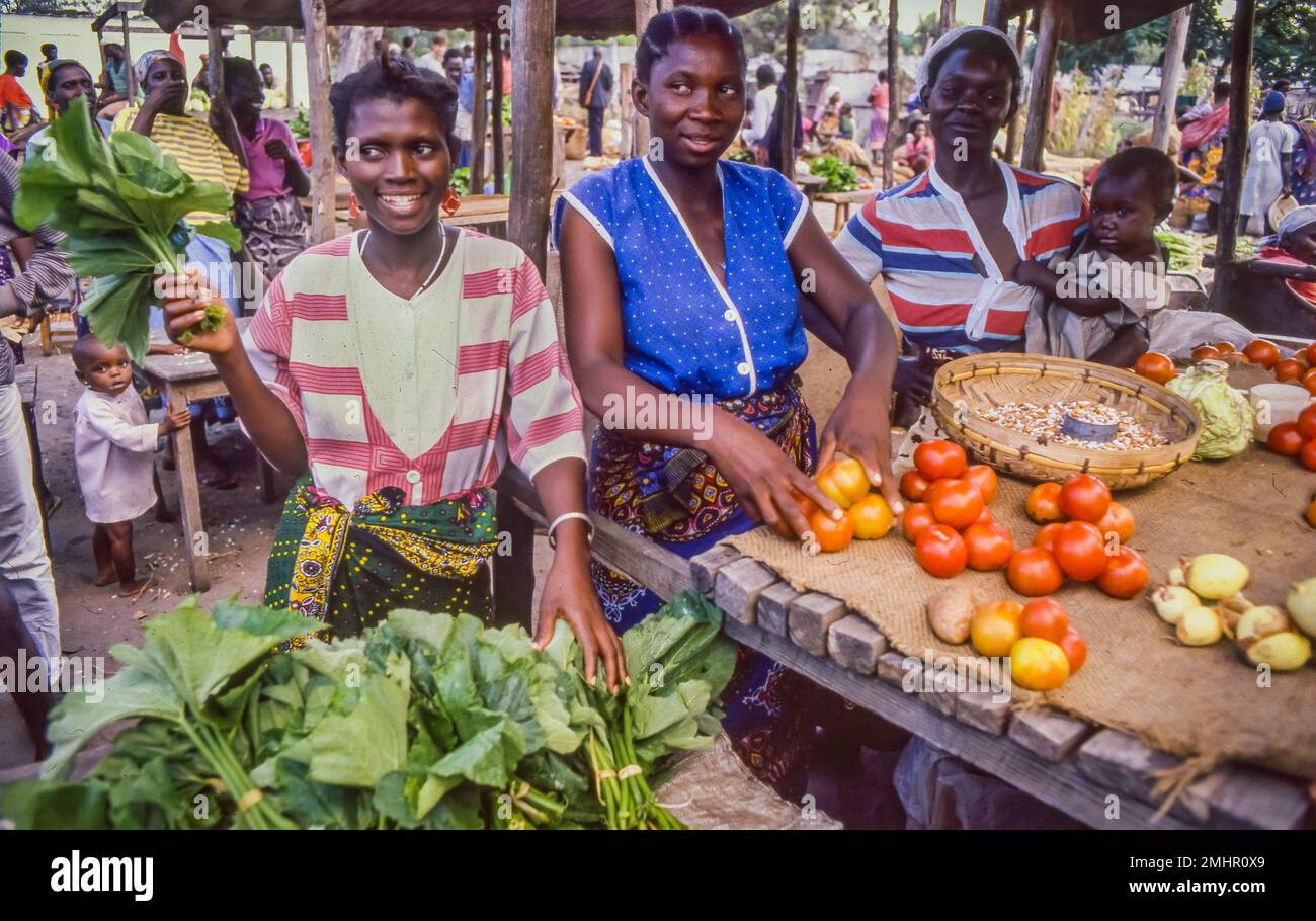 Zambia, vegetables for sale on a Lusaka market. Stock Photo