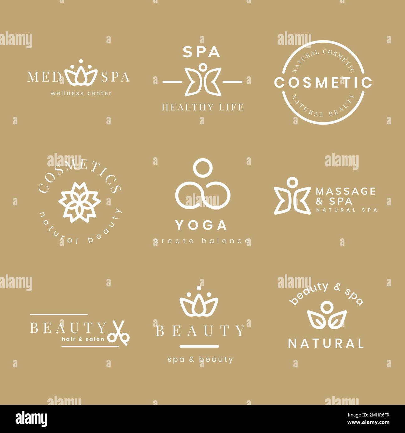 Beauty spa logo, creative modern design vector set Stock Vector