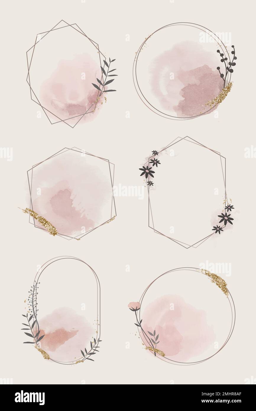Geometric floral frame collection vector Stock Vector Image & Art - Alamy