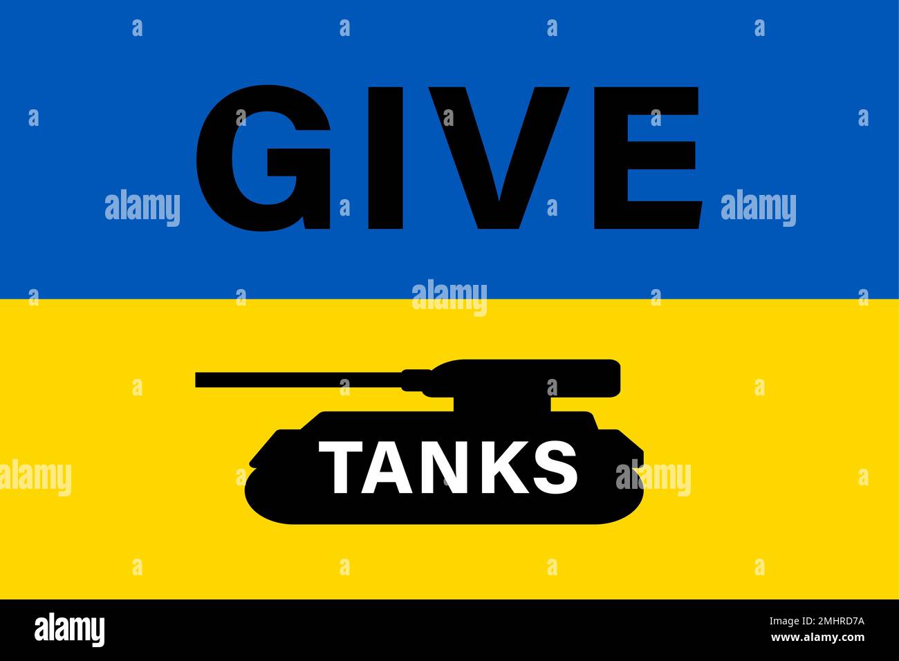 Give tanks, support Ukraine typography poster. Lettering, placard stop war Stock Vector