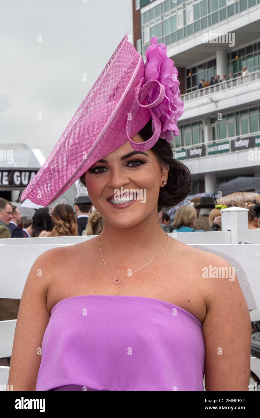 Women's highend fashion, decorative fancy frocks and hats. Racegoers