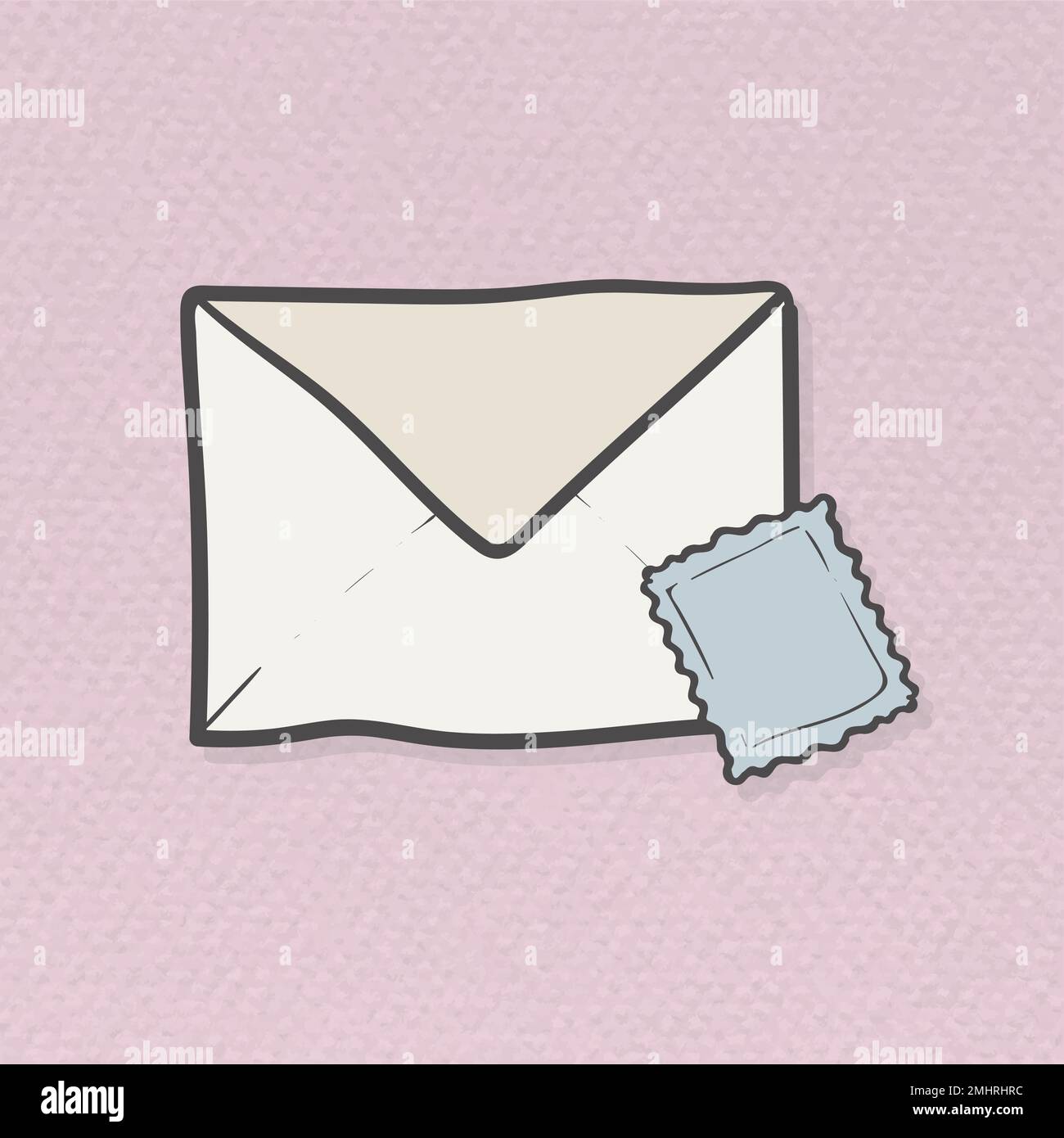 Envelope and stamp doodle template vector Stock Vector Image & Art - Alamy