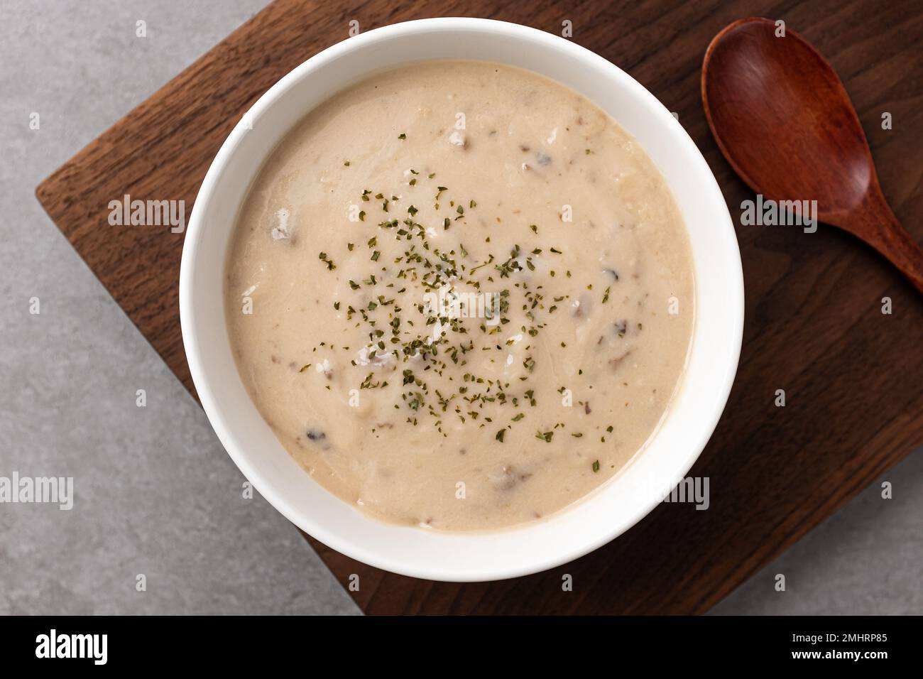 Mushroom Cream Soup with Mushrooms Stock Photo - Alamy