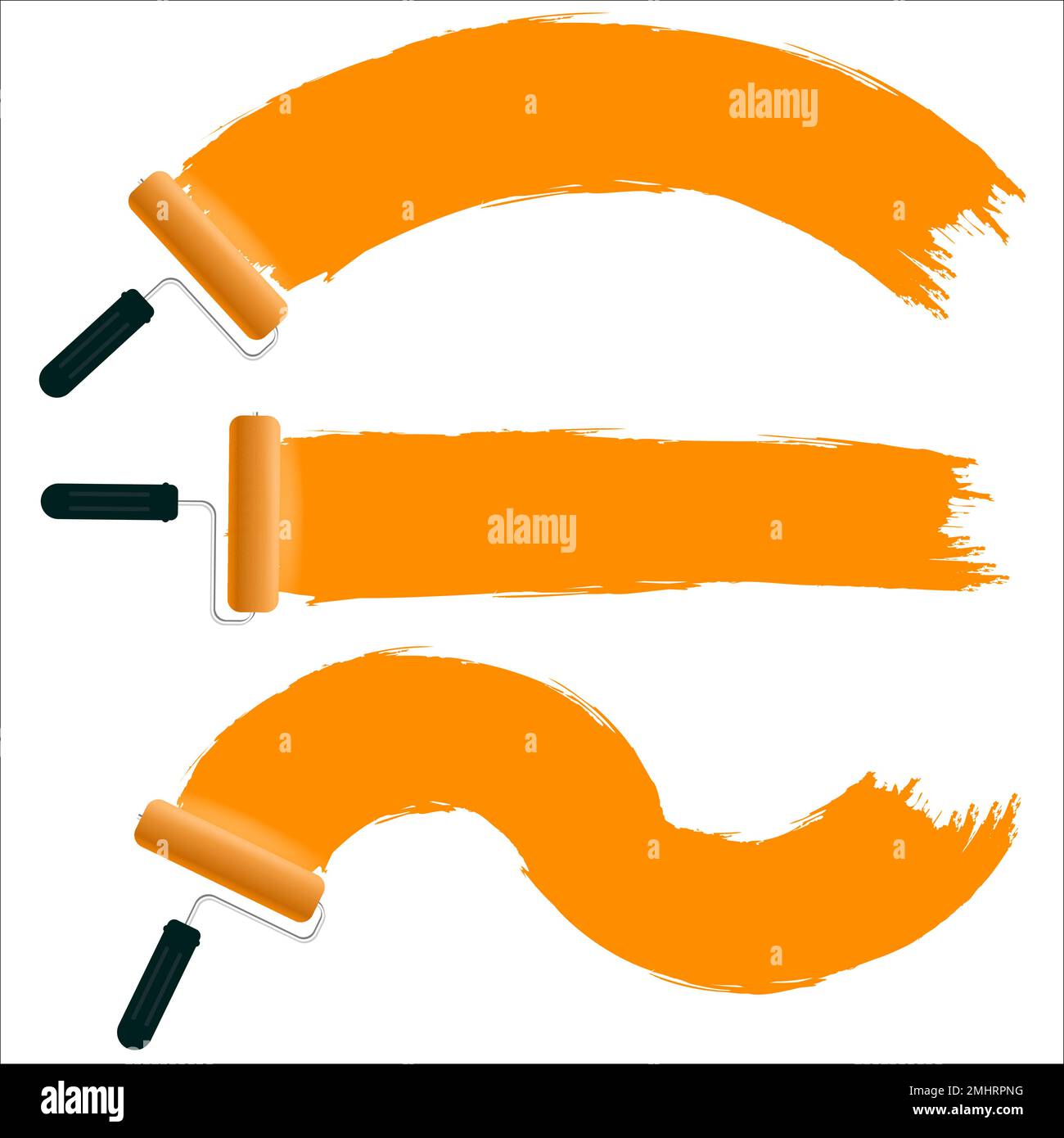 Set of roller brushes with strips paint Stock Vector Image & Art Alamy