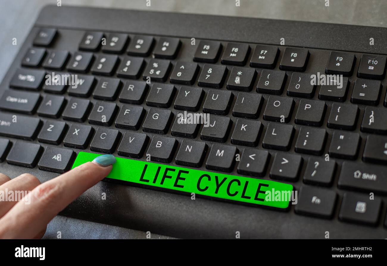 Signify Life Cycle Hand writing sign Life Cycle. Business idea the series of changes in ...