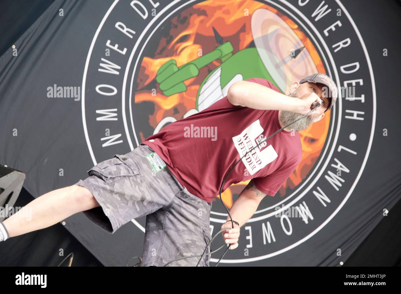 09 Jun 2018. Donnington Park, Derbyshire, United Kingdom. Pete Lee of Lawnmower Deth Perform at Download Festival 2018. Credit: Will Tudor/Alamy Stock Photo