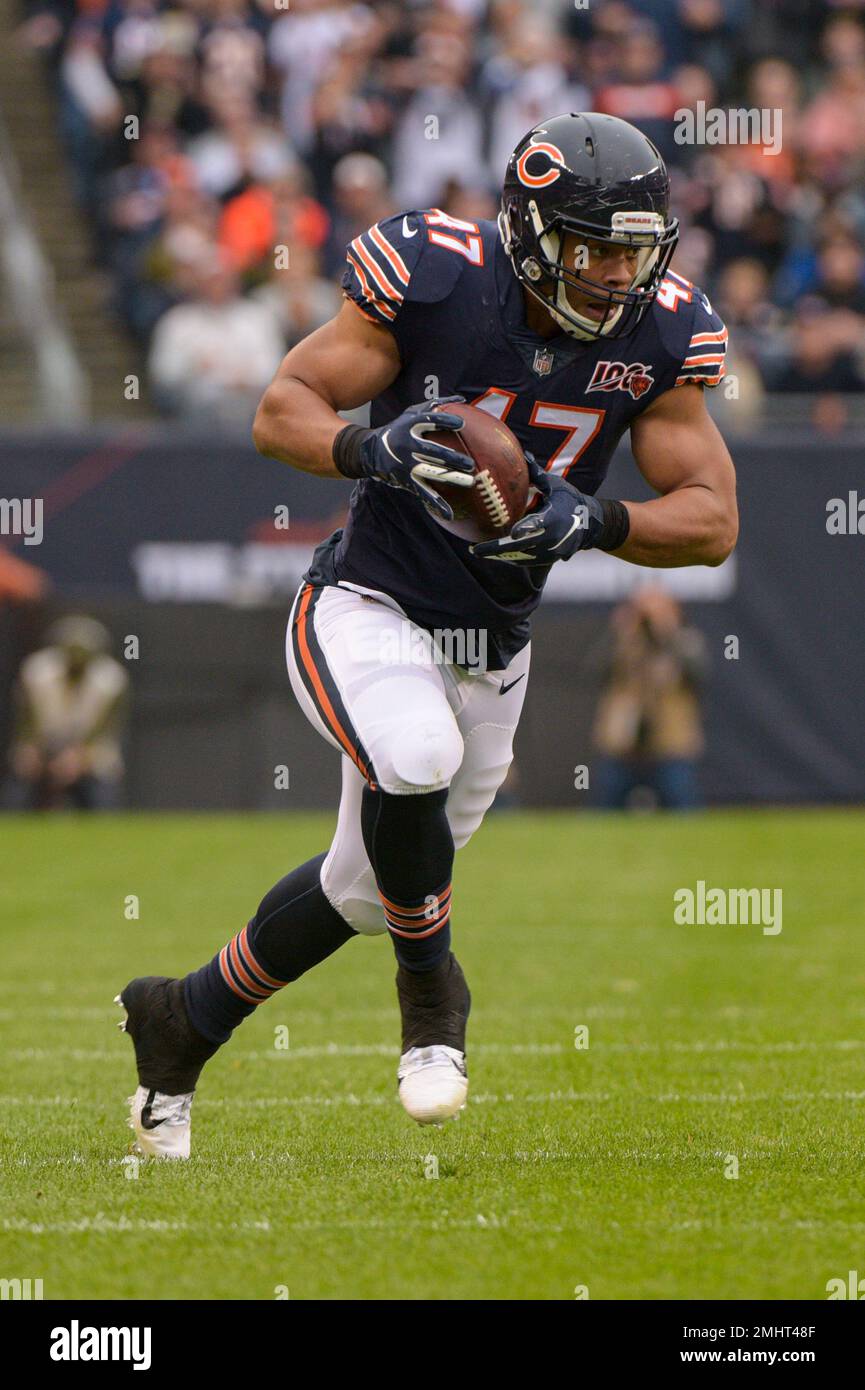 Chicago Bears linebacker Isaiah Irving (47) during the first half of an NFL  football game against the New Orleans Saints in Chicago, Sunday, Oct. 20,  2019. (AP Photo/Mark Black Stock Photo - Alamy