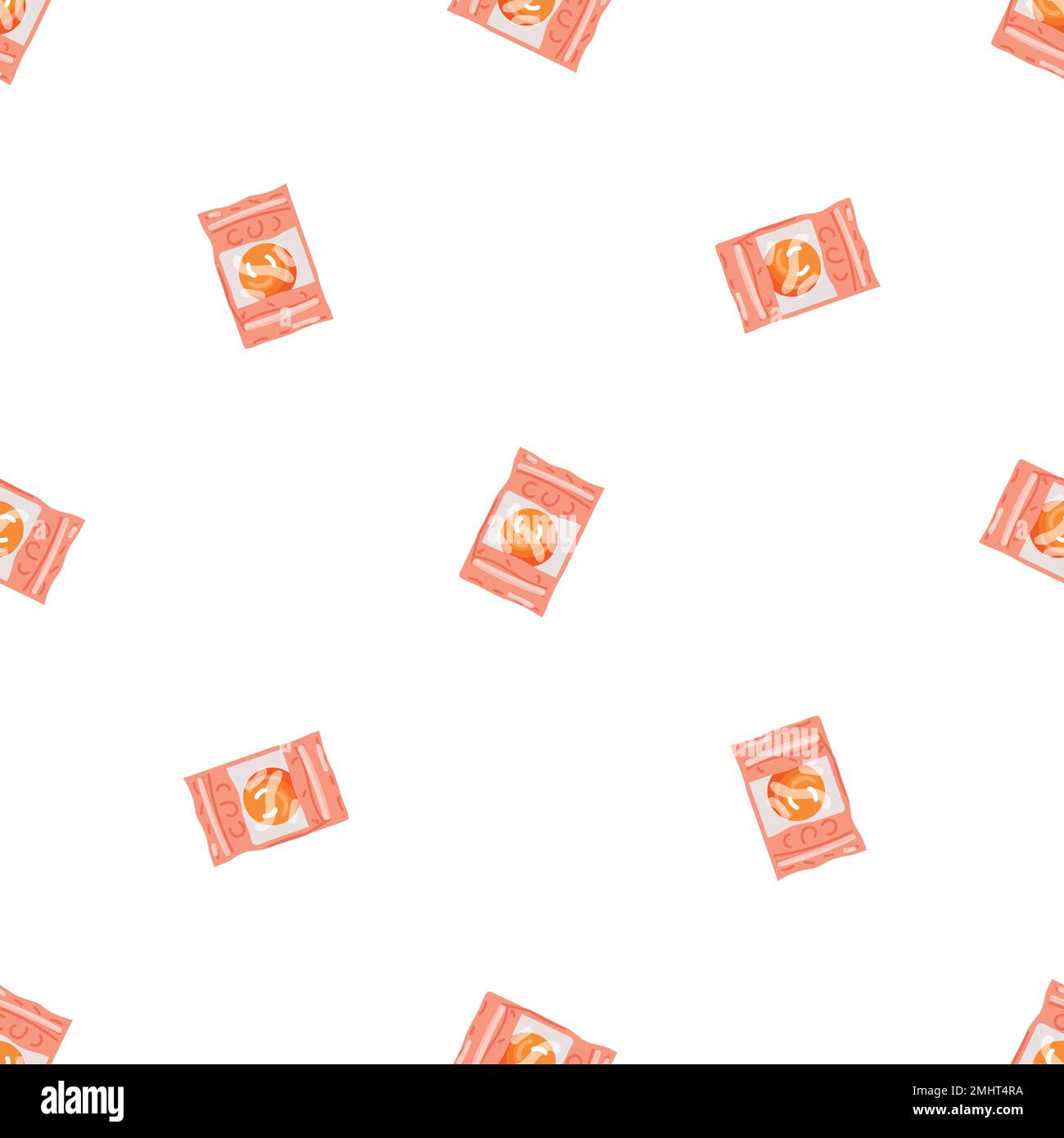 Orange bubble gum pattern seamless vector Stock Vector