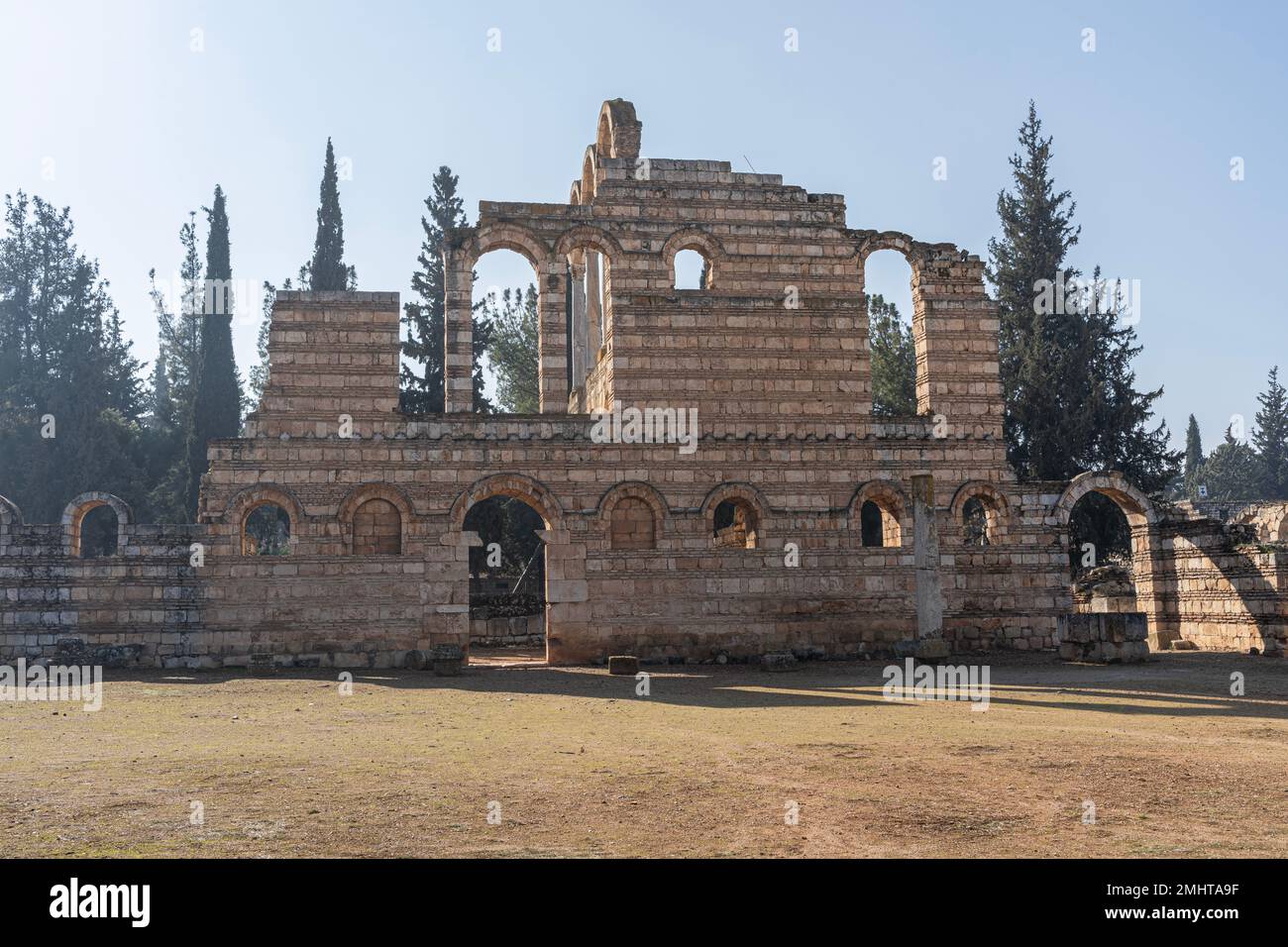 Ruins of ancient city Anjar, Bekaa valley, Lebanon Stock Photo