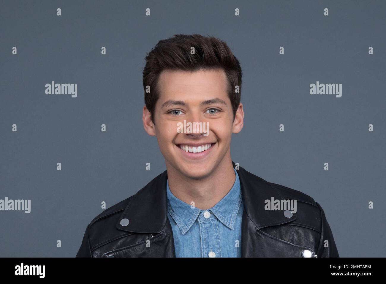 Matt poses at the Disney + launch event promoting "High School