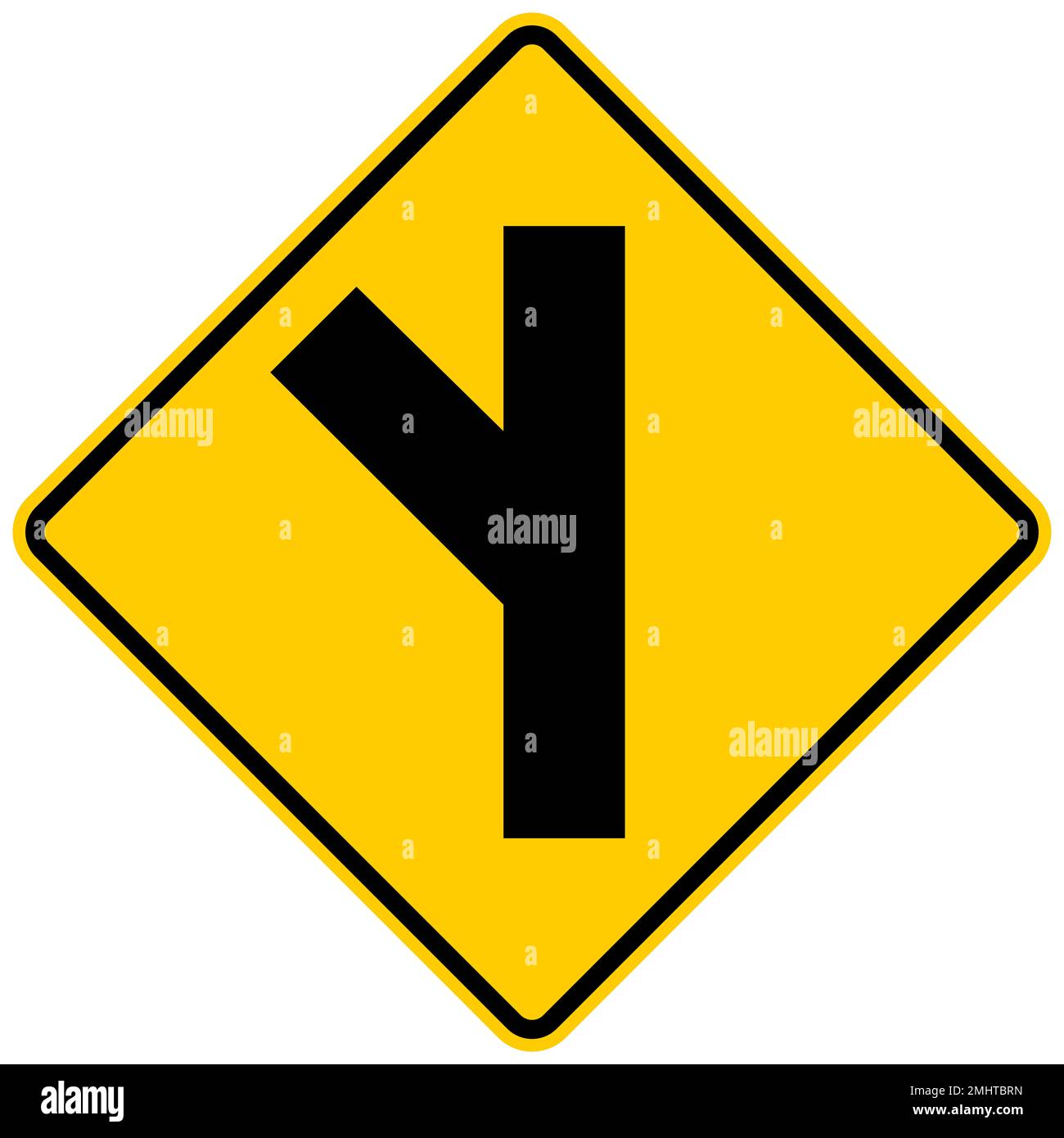 Diagonal side road intersection warning sign Stock Photo Alamy