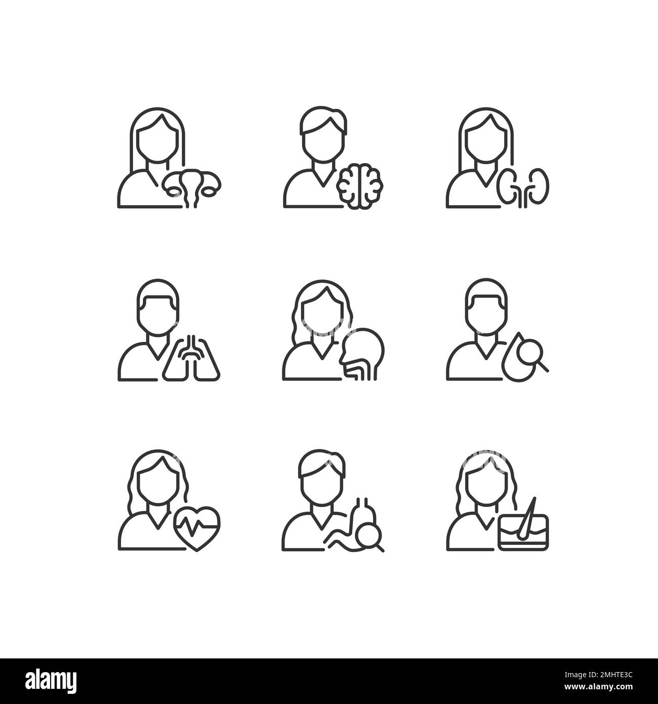 Hospital services pixel perfect linear icons set Stock Vector Image ...
