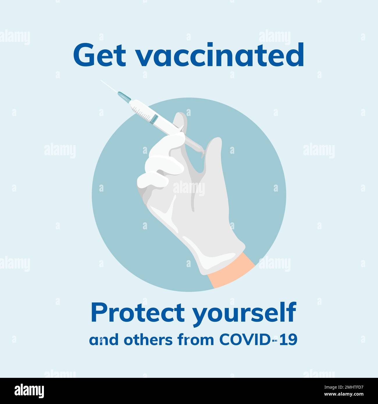 Get vaccinated coronavirus template, protect yourself vector social media post Stock Vector