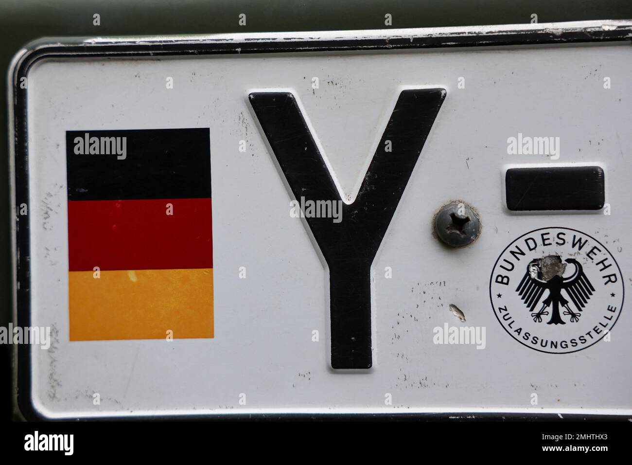 A close view shows the license plate of a Puma infantry fighting vehicle at  Krauss-Maffei Wegmann plant in Kassel, Germany, January 27, 2023.  REUTERS/Kai Pfaffenbach Stock Photo - Alamy