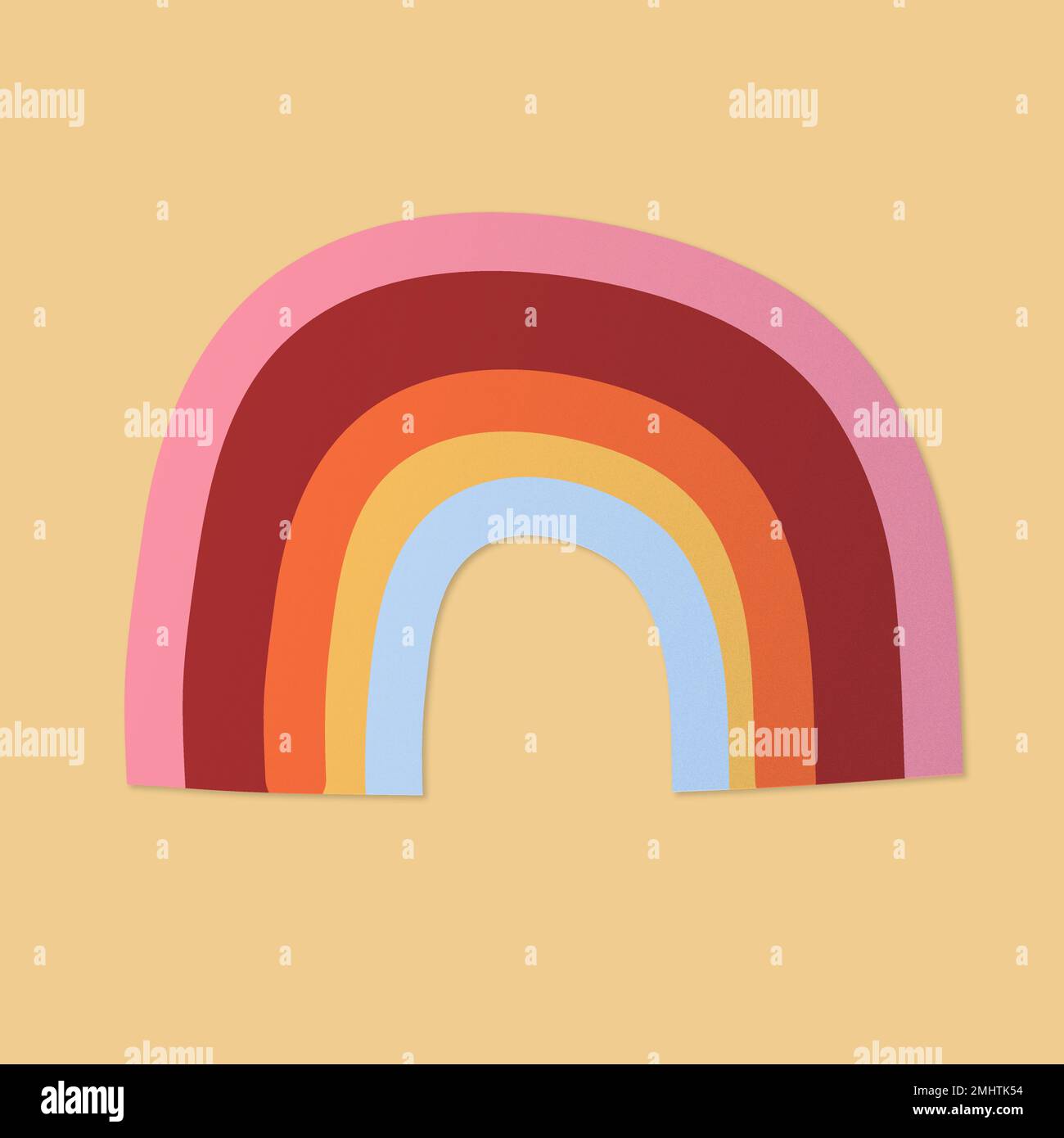 Cute rainbow sticker, printable weather clipart vector Stock Vector
