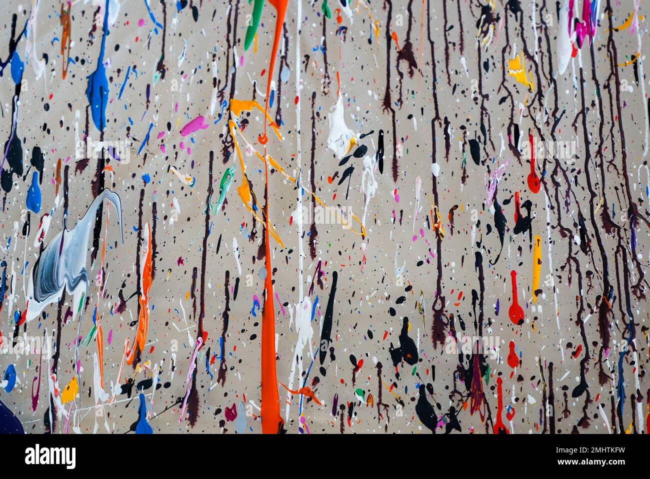 Colorful paint dripping in art painting wallpaper concept background Stock Photo