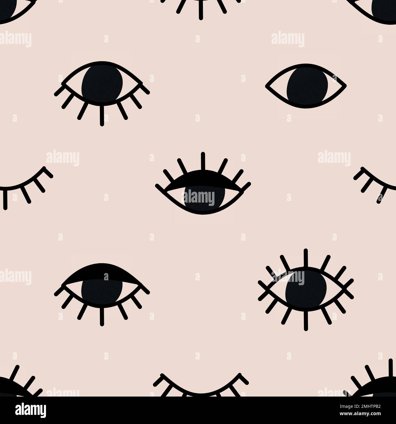 Seamless eyes pattern background, psychedelic mystic halloween vector illustration Stock Vector