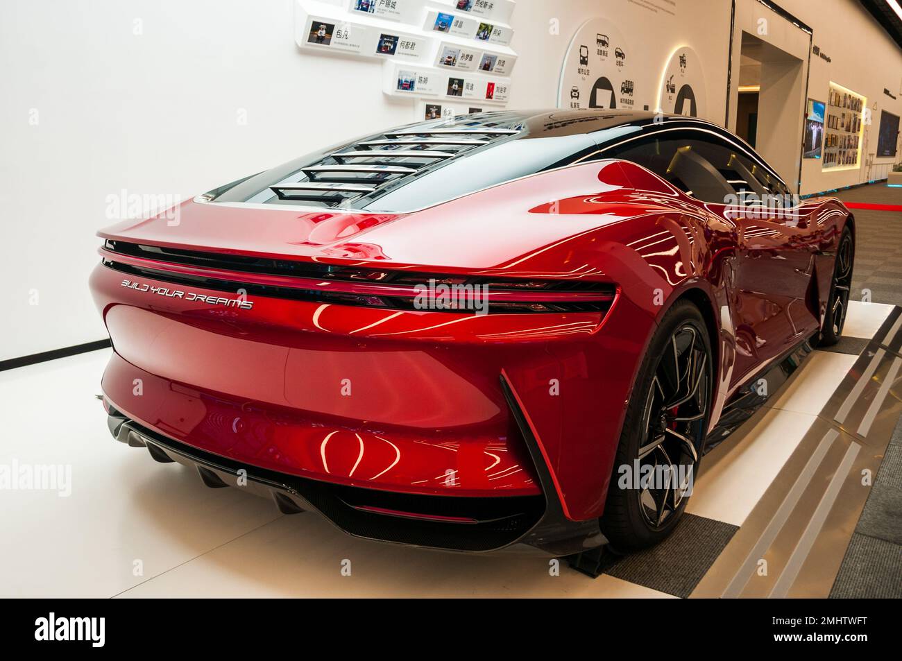 The BYD Eseed GT concept electric sports car on display at BYD’s