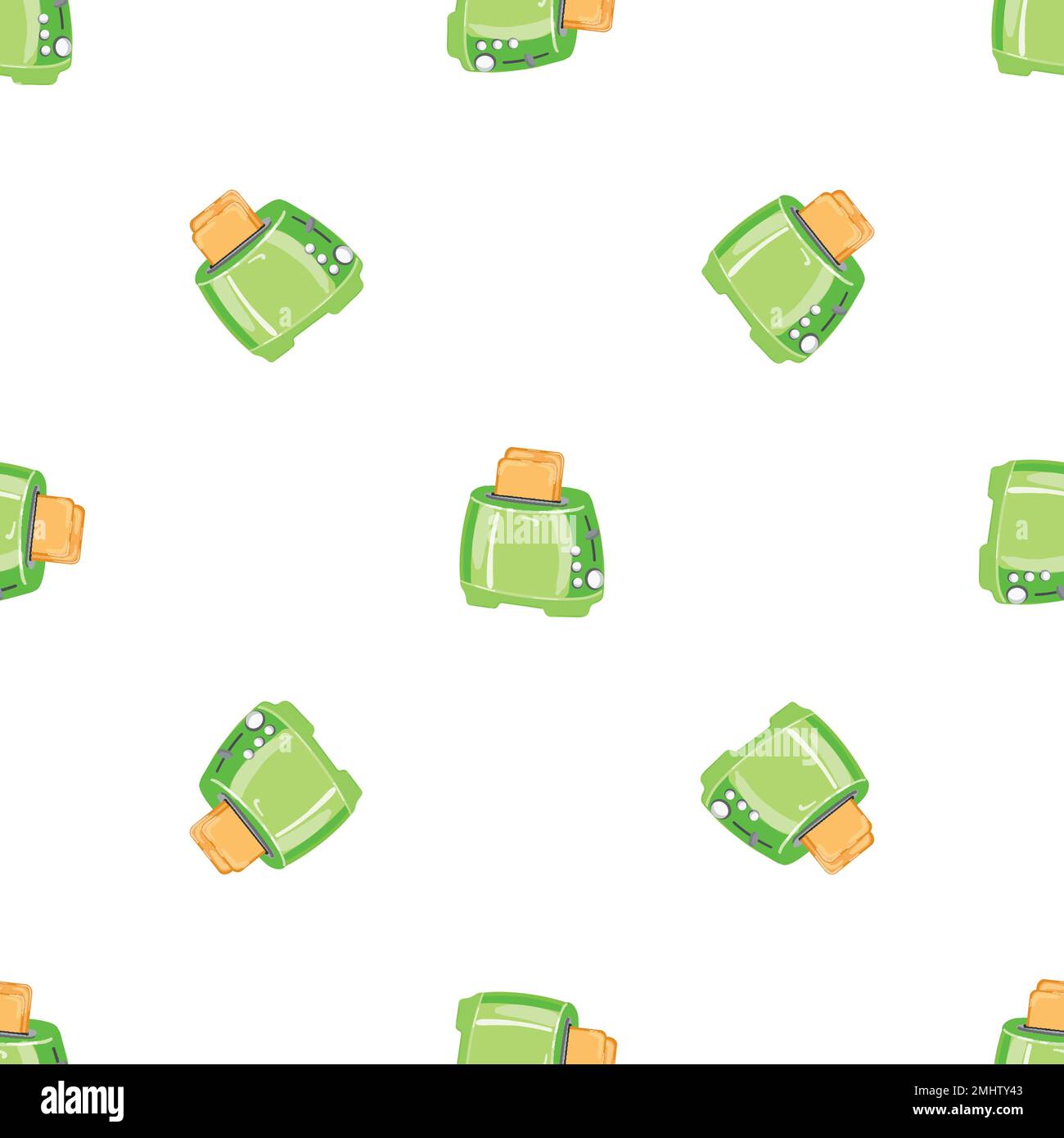 Green toaster pattern seamless vector Stock Vector