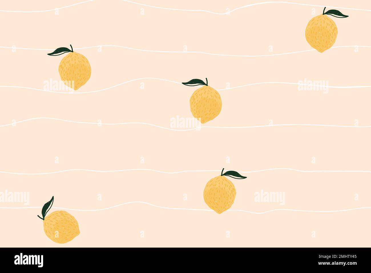 Lemon background desktop wallpaper, cute vector Stock Vector