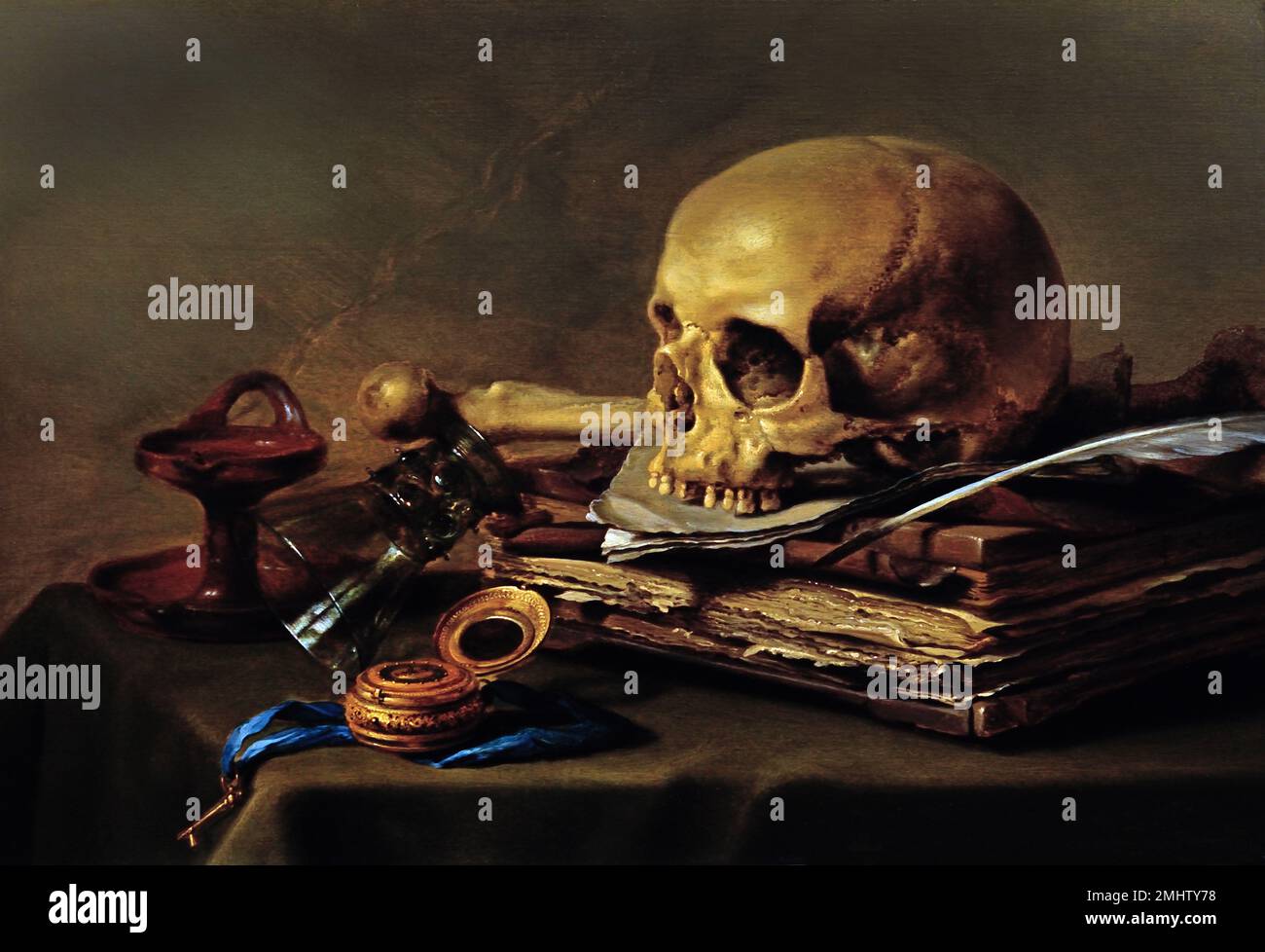 Vanitas Still Life, 1630 Pieter Claesz (1597/1598-1660) The Netherlands, Dutch, Holland, Stock Photo