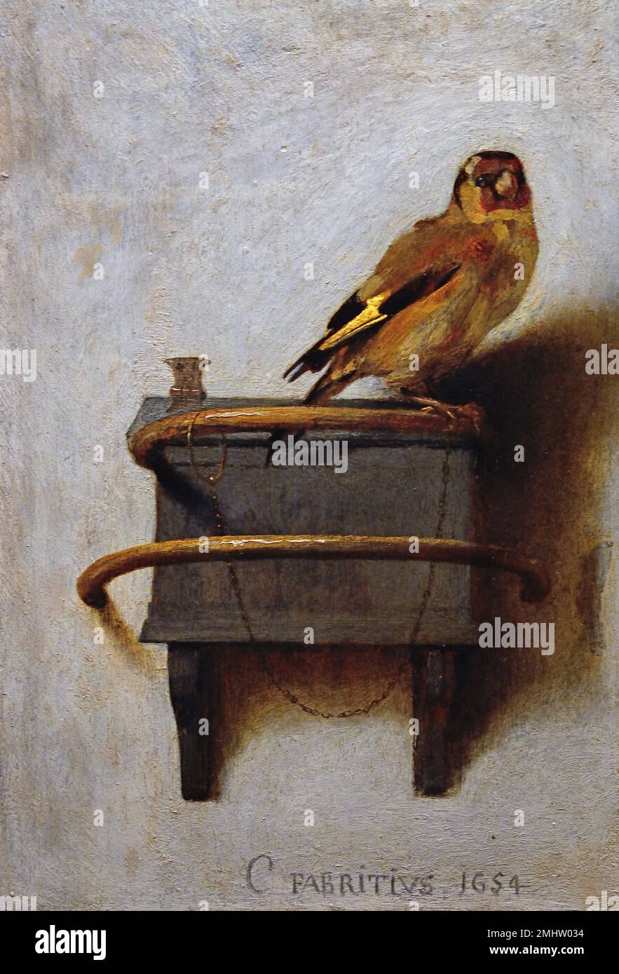 The Goldfinch 1654 Carel Fabritius (1622–1654)  Dutch the  Netherlands Stock Photo