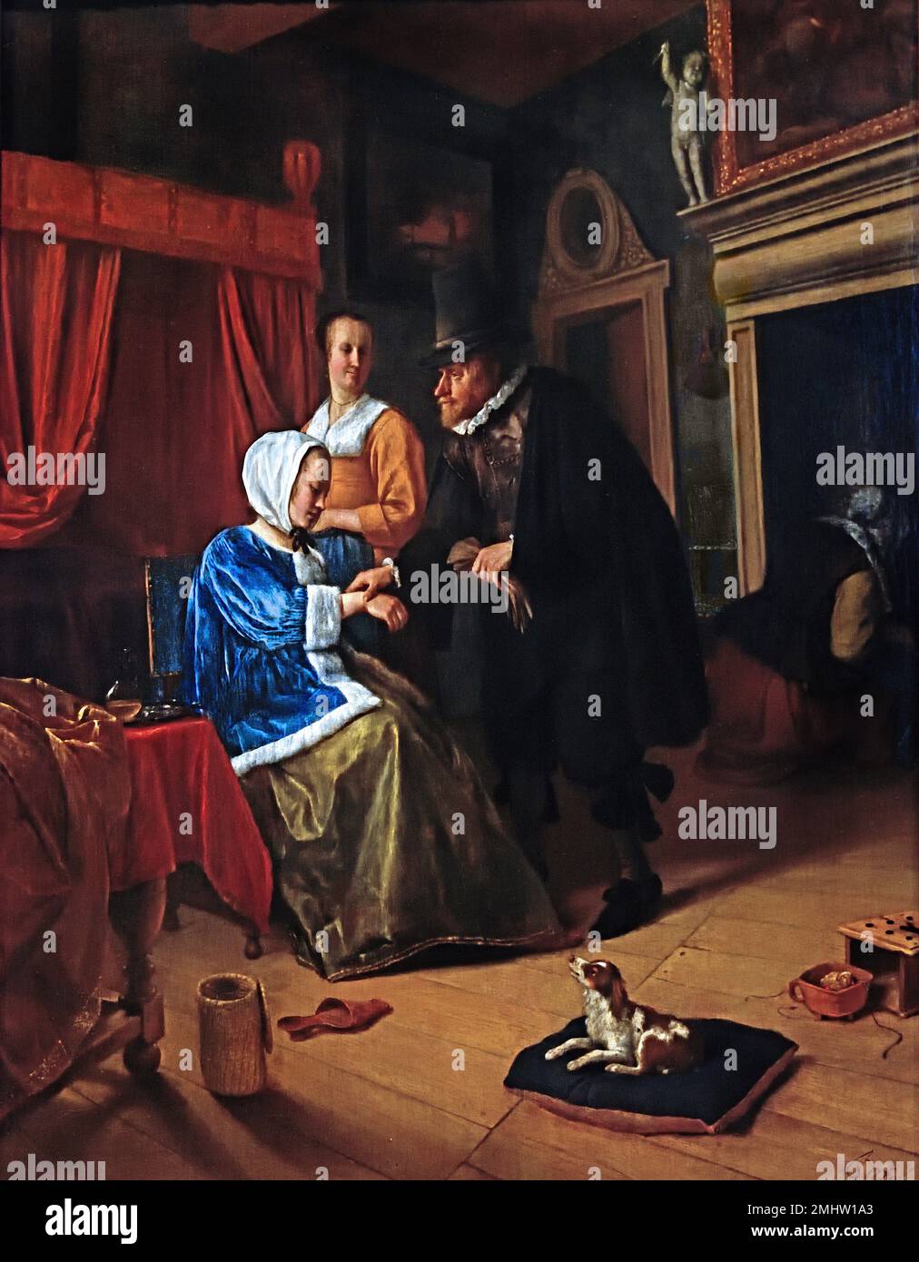 The Sick Girl  by JAN STEEN 1626 - 1679 Dutch The Netherlands Stock Photo