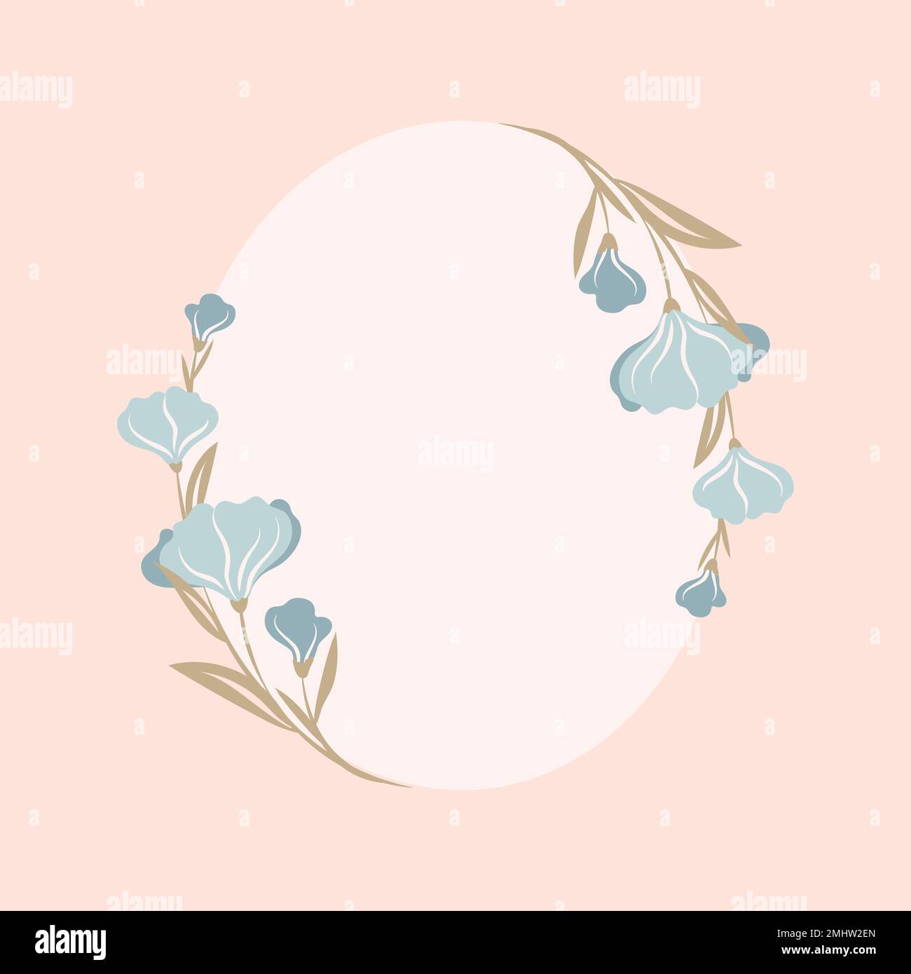 Pastel flower frame, vector, cute illustration Stock Vector Image & Art