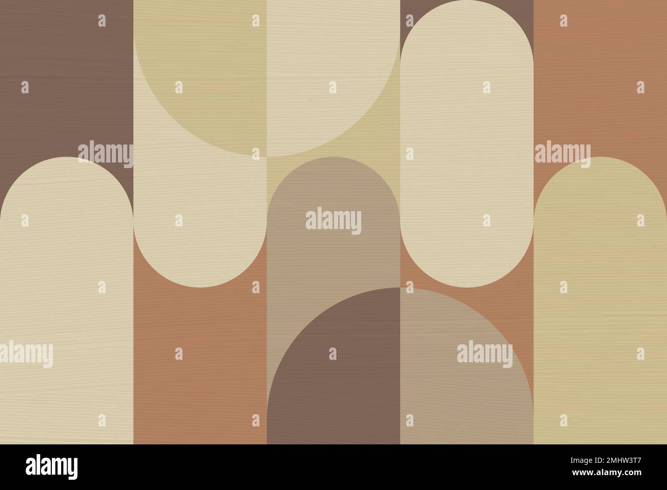 Bauhaus background, brown earth tone vector wallpaper Stock Vector 
