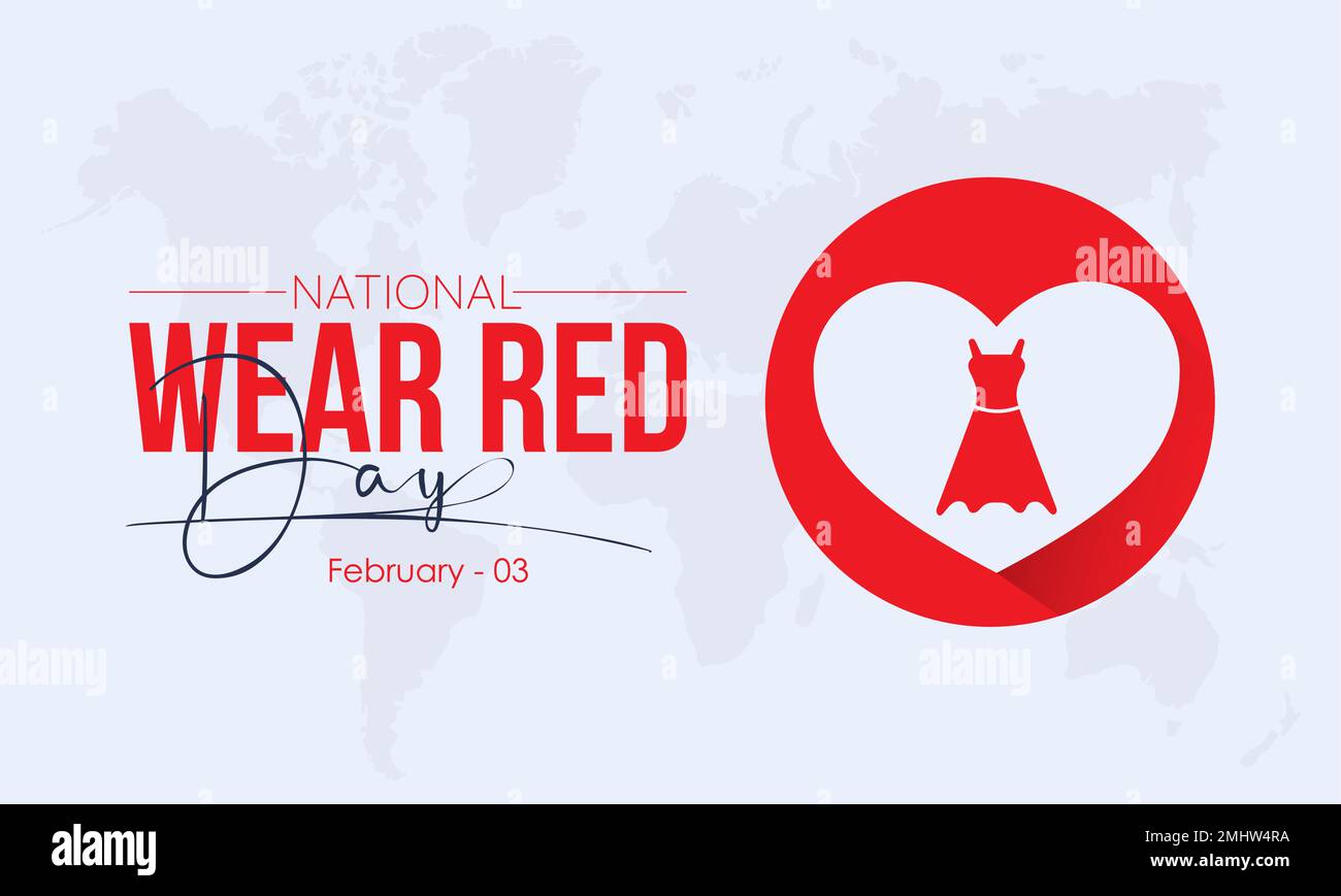 Vector illustration banner design template concept of National Wear Red Day observed on February