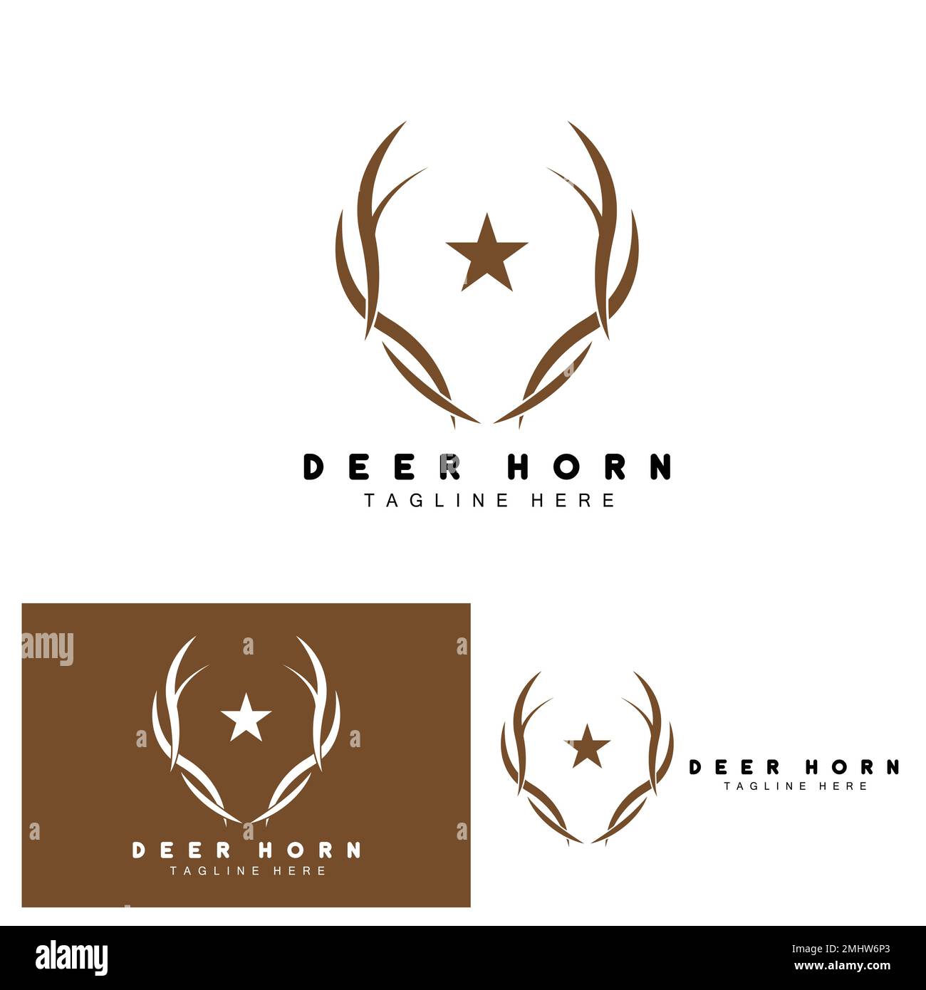 Deer Antler Logo, Antler Icon Illustration, Christmas Santa Animal