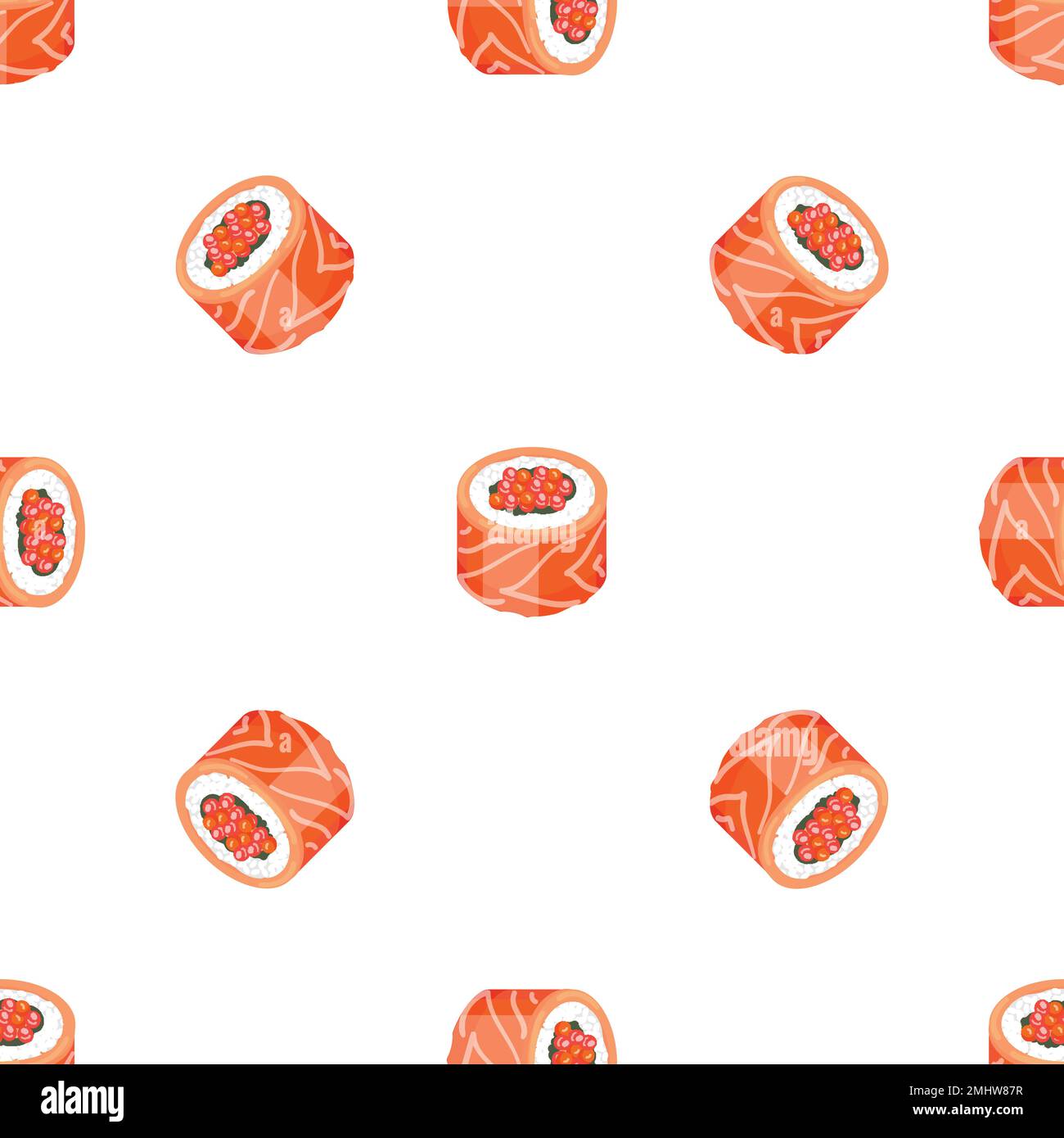Red caviar sushi roll pattern seamless vector Stock Vector Image & Art ...