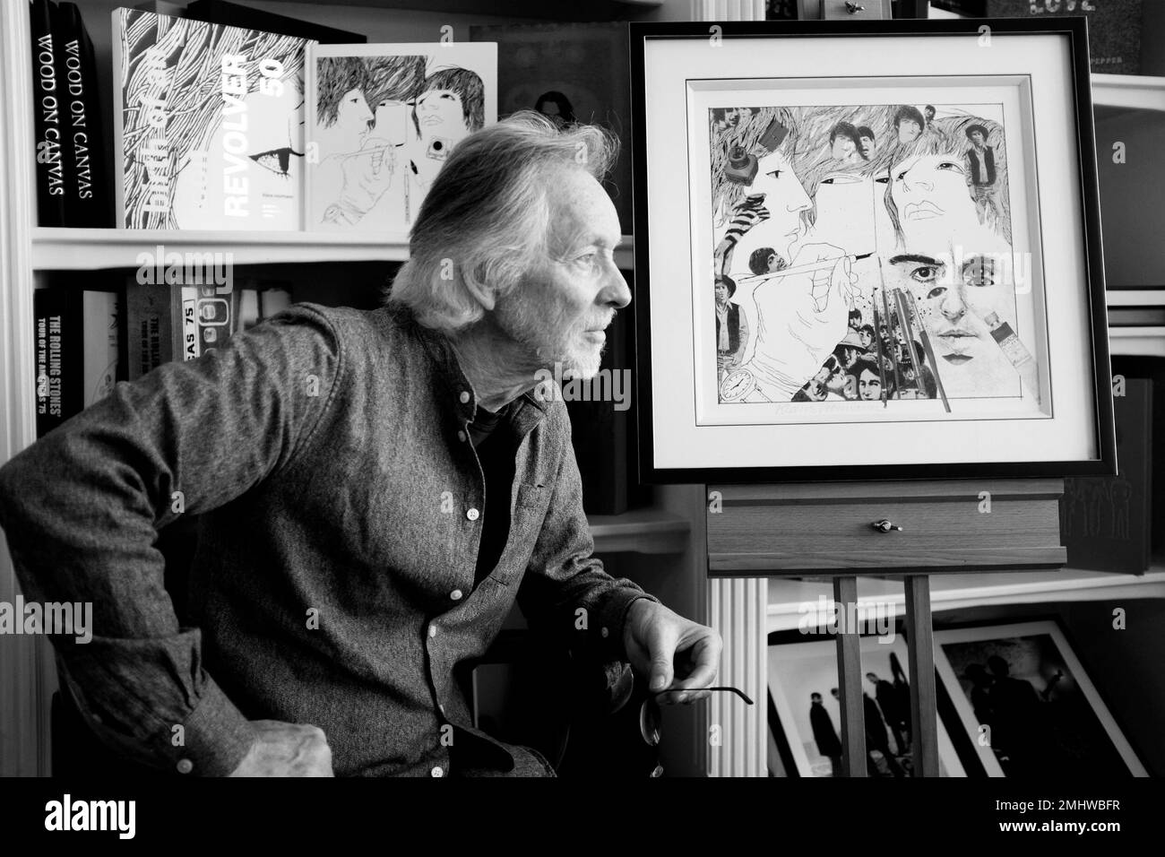 In this image released on Monday, Sept. 10, 2018, It started in Hamburg:  Klaus Voormann, legendary musician, friend of the Beatles, designer of the  Beatles' iconic Revolver album cover and Grammy Award