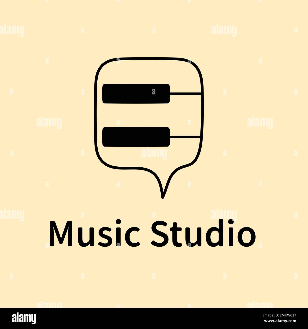 Audiovisual business logo template, branding design vector, music studio text Stock Vector