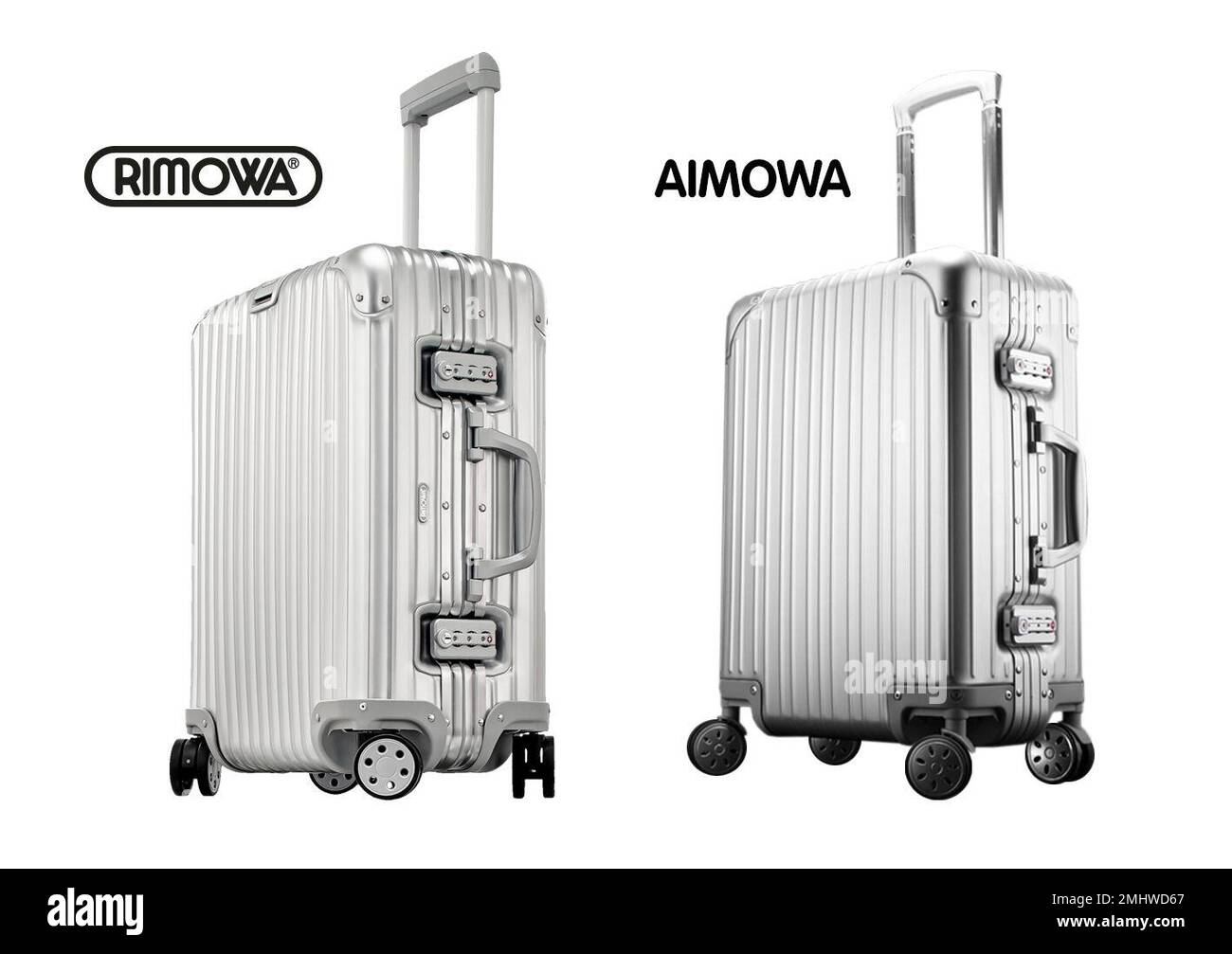 In this image released on Tuesday Nov. 29, 2016, RIMOWA Topas vs. Aimowa  suitcase. On October 28, 2016, the luggage manufacturer RIMOWA won a  precedent-setting court case in China, one of the