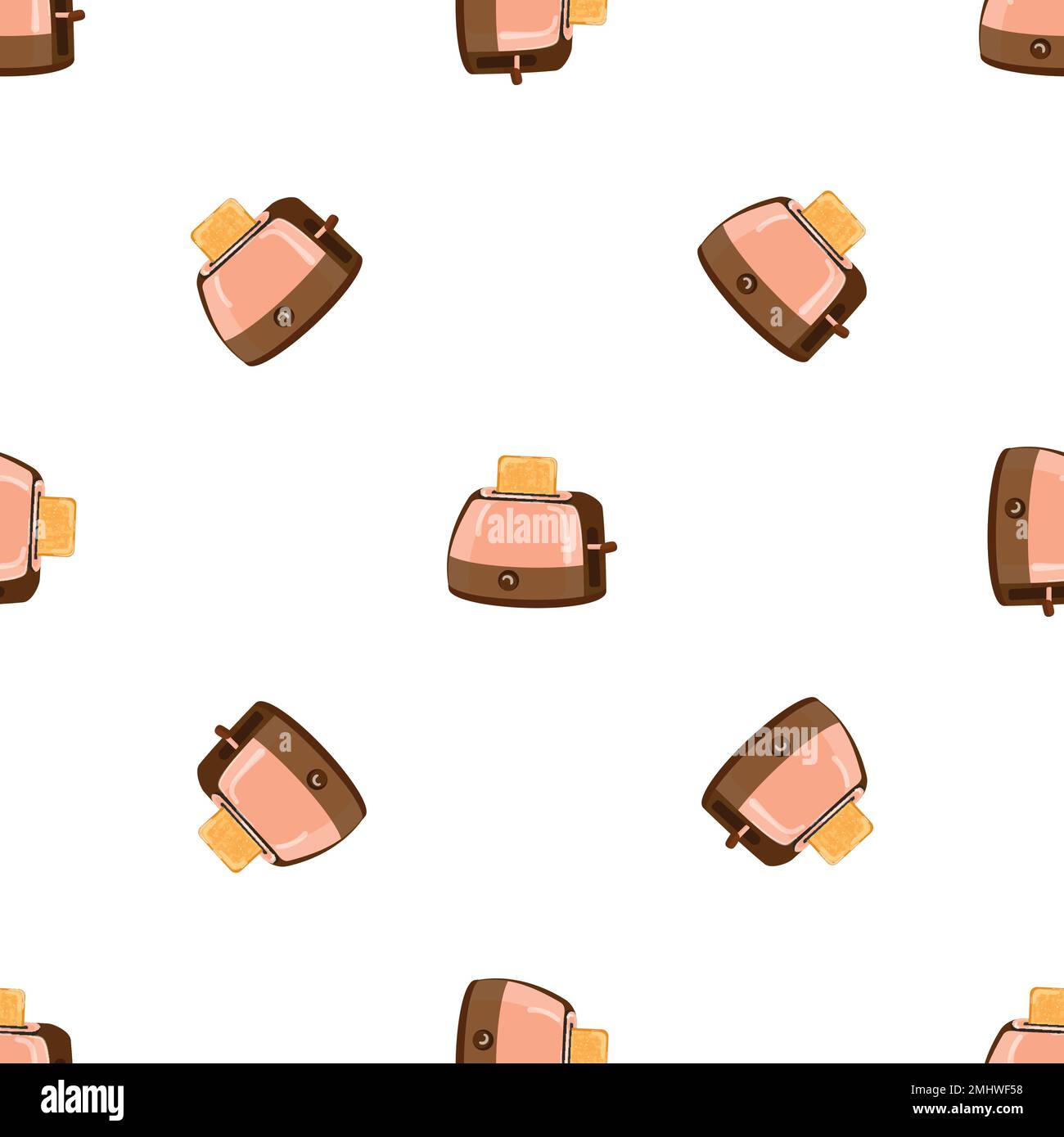 Breakfast toaster pattern seamless vector Stock Vector