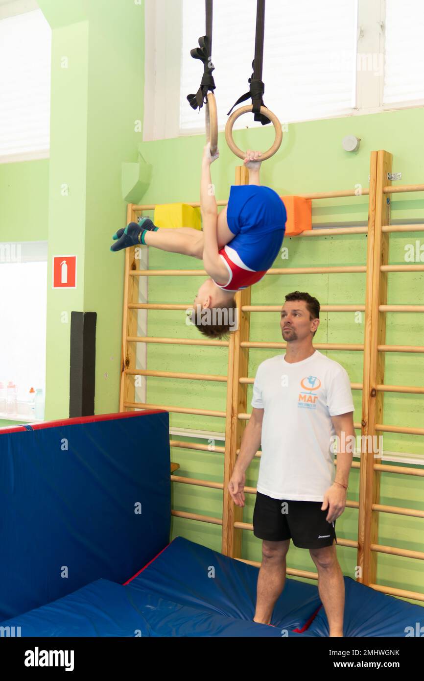 MOSCOW, RUSSIADEC 18, 2022 athlete sport ring strong boy health