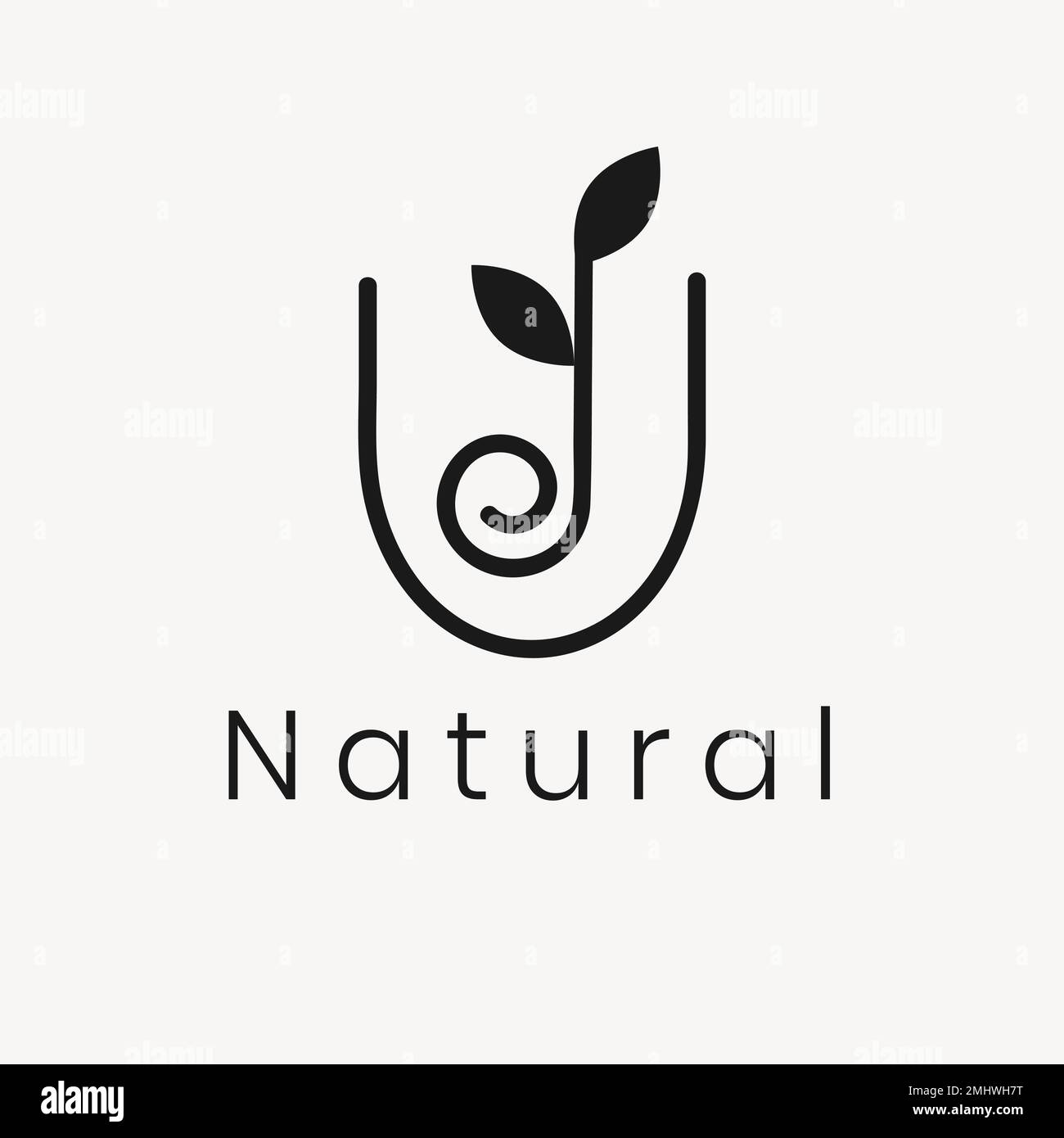 Wellness leaf logo template, modern nature design vector Stock Vector