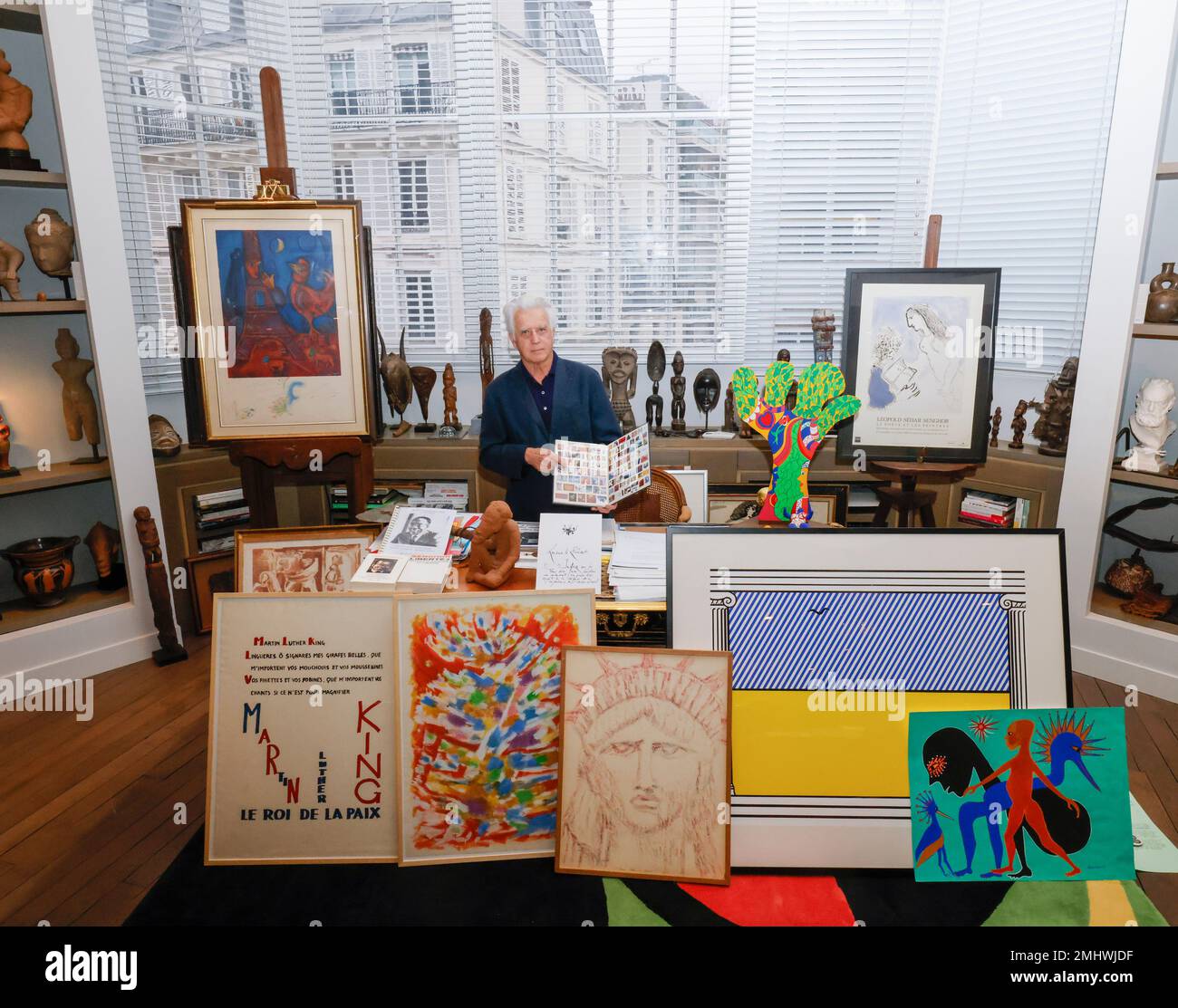 JEAN GERARD BOSIO: ART FOR DAKAR MUSEUM TRIBUTE TO  LEOPOLD SENGHOR Stock Photo