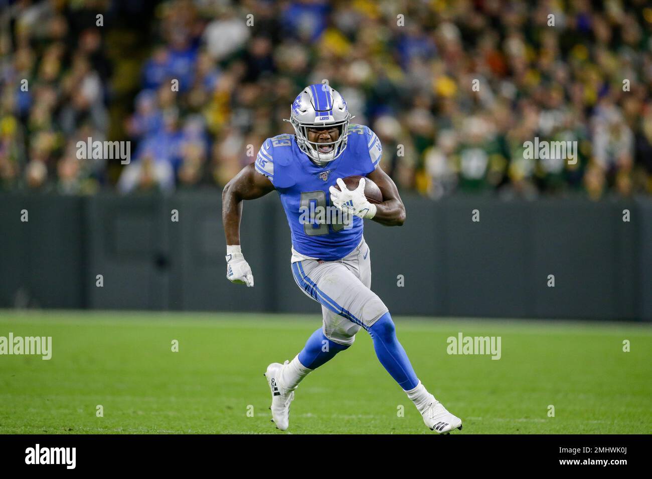 August 17, 2019: Detroit Lions running back Kerryon Johnson (33) prior to  an NFL football pre-season game between the Detroit Lions and the Houston  Texans at NRG Stadium in Houston, TX. ..Trask