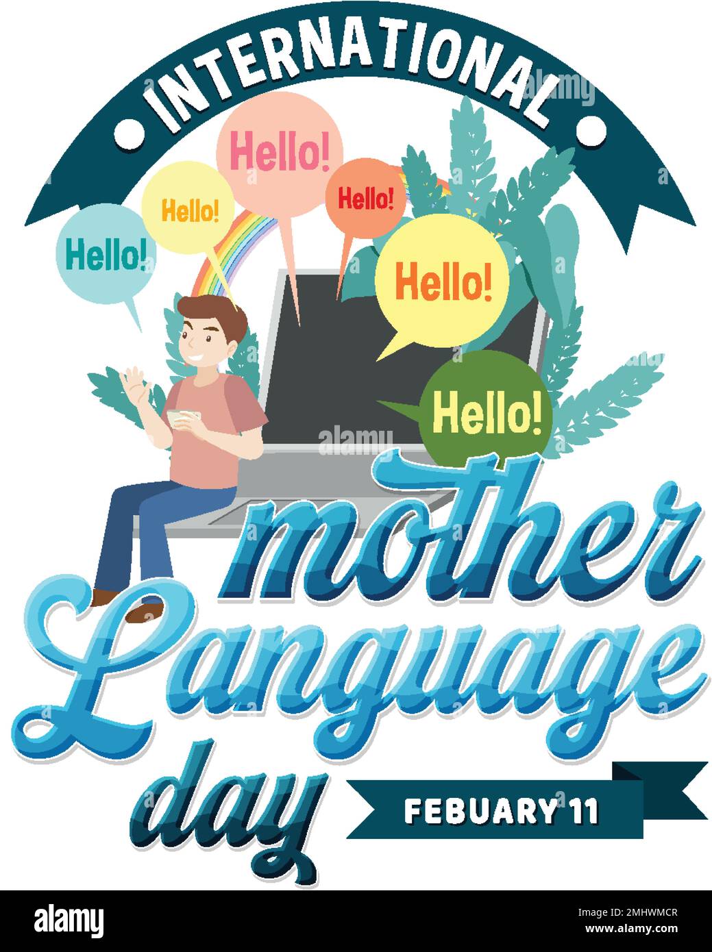 International mother language day banner design illustration Stock