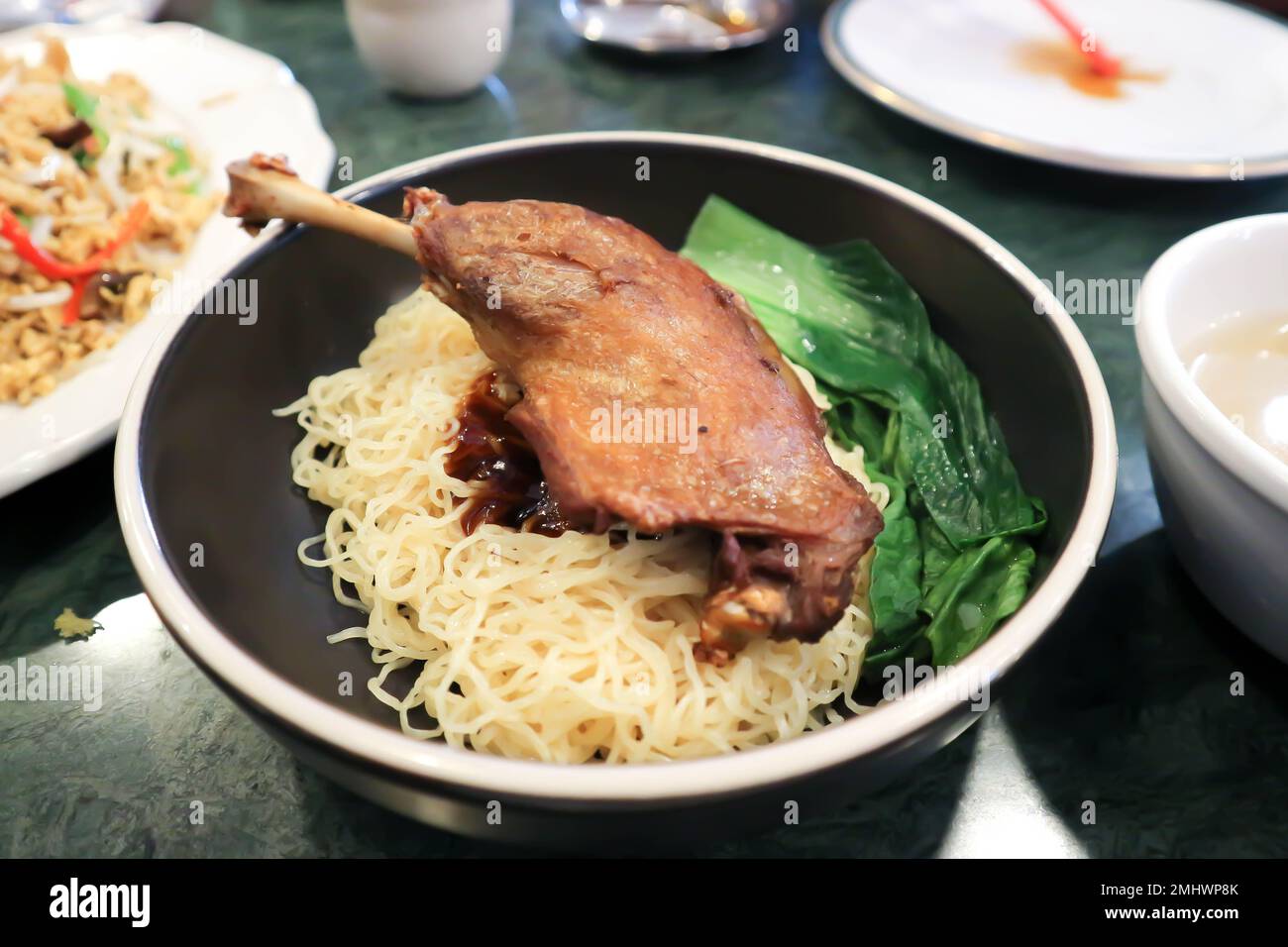roasted duck noodles, noodles without soup or plain noodles for serve