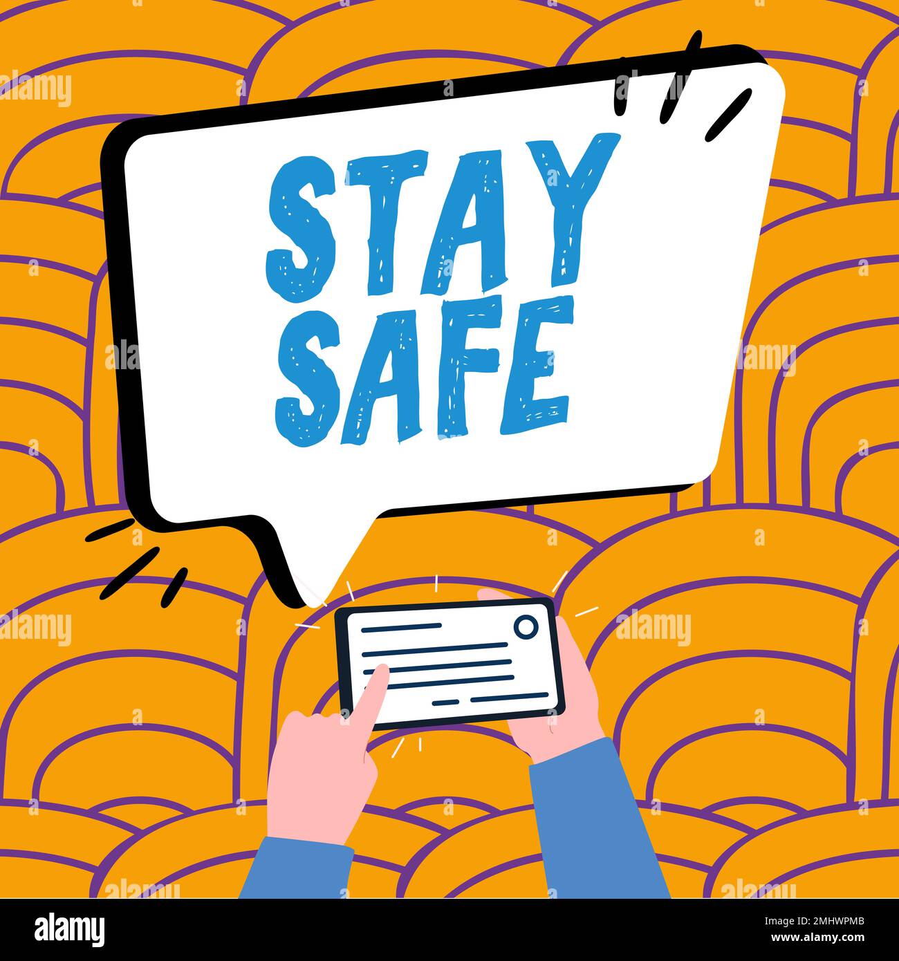 Secure Danger Text sign showing Stay Safe. Business showcase secure from threat of ...