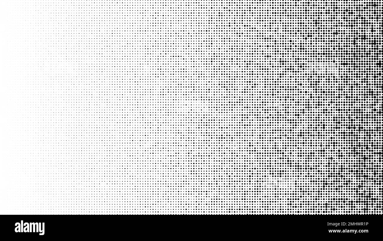 Grain stippled gradient. Faded stochastic dotwork texture. Random grunge noise background. Black dots, speckles or particles wallpaper. Halftone Stock Vector
