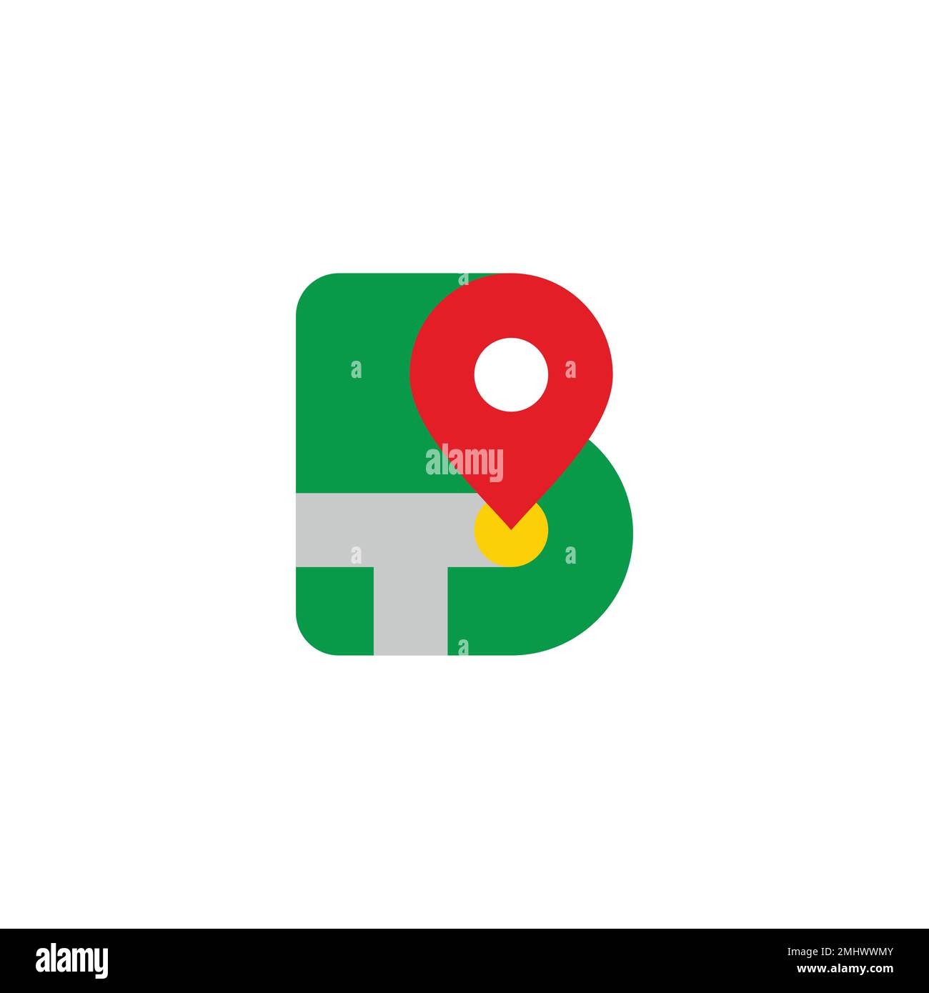 Letter B Street Map Pin Location Vector Stock Vector Image Art Alamy
