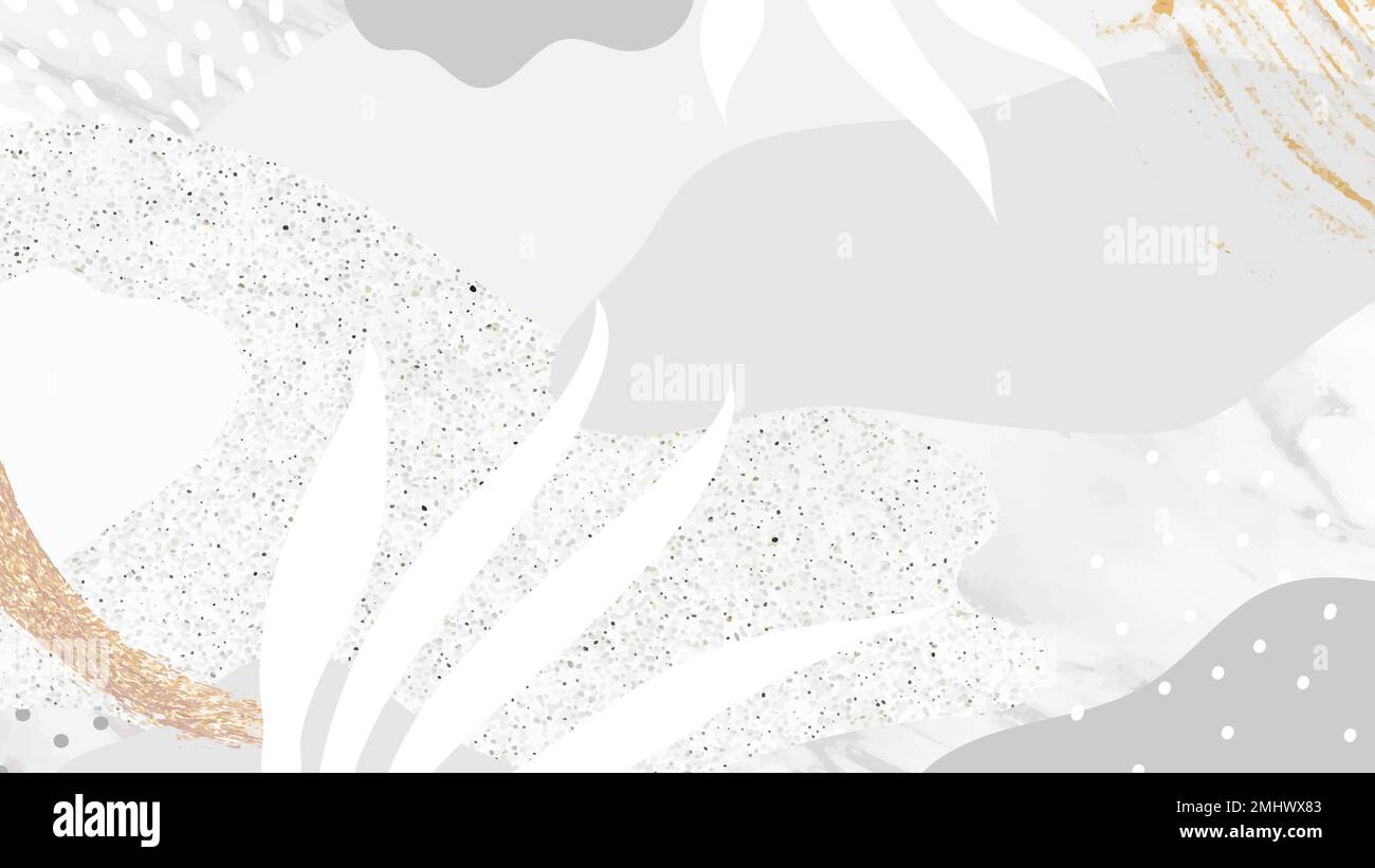 Grayish botanical Memphis pattern background vector Stock Vector