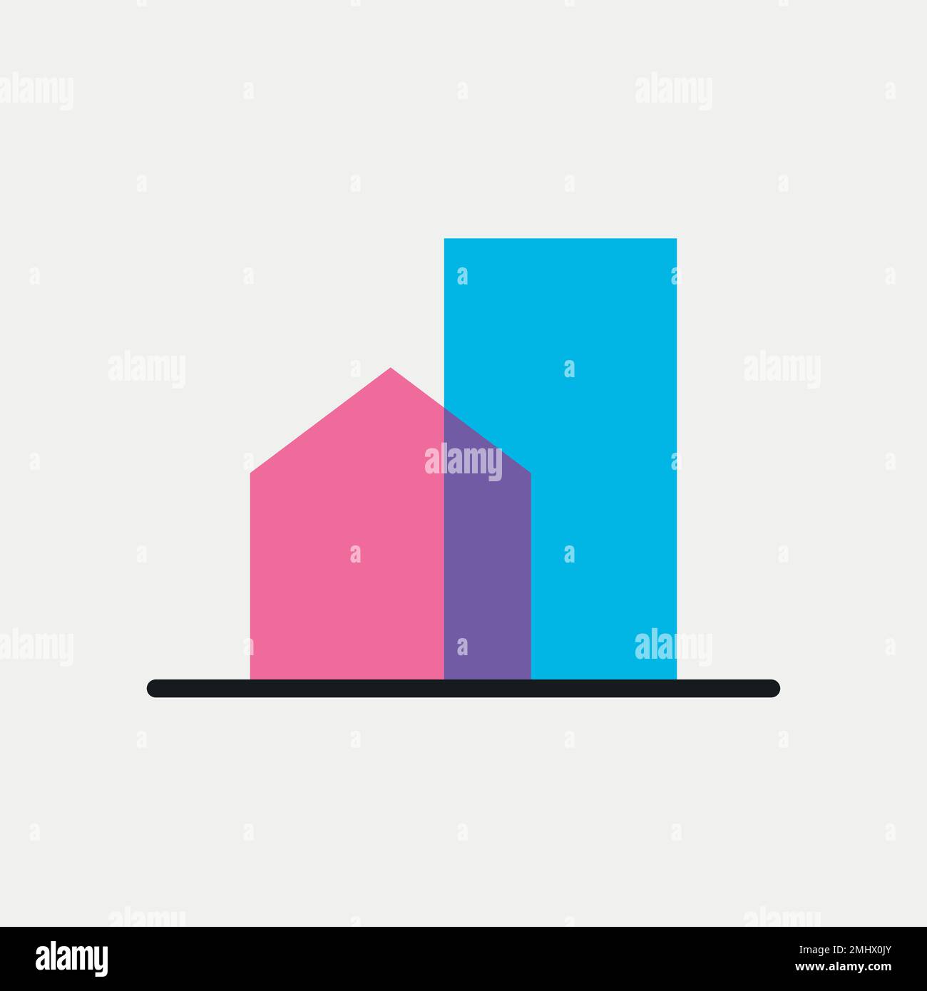 Building icon, architecture symbol flat design vector illustration ...